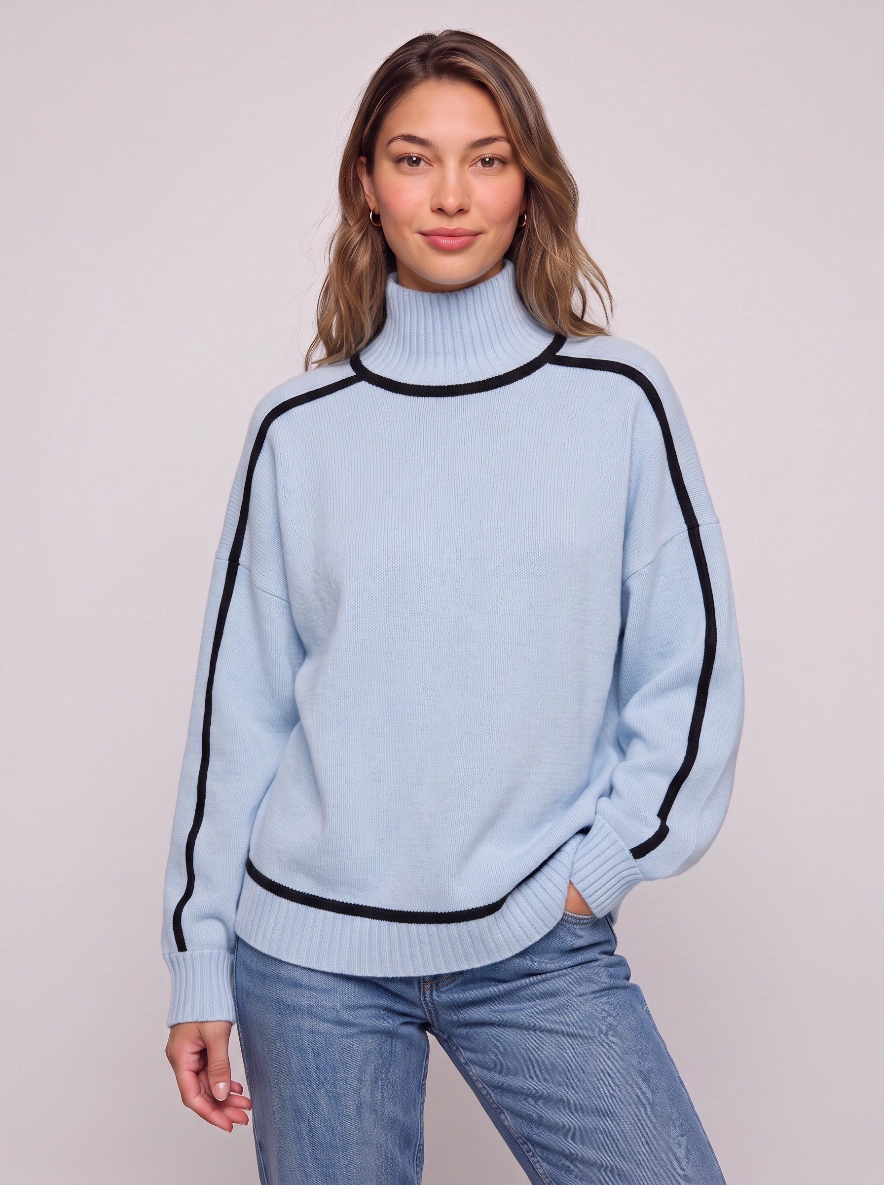 Piprail Turtleneck Oversized Sweater – Mock Neck Jumper Women Chunky Knit Casual Loungewear Pullover