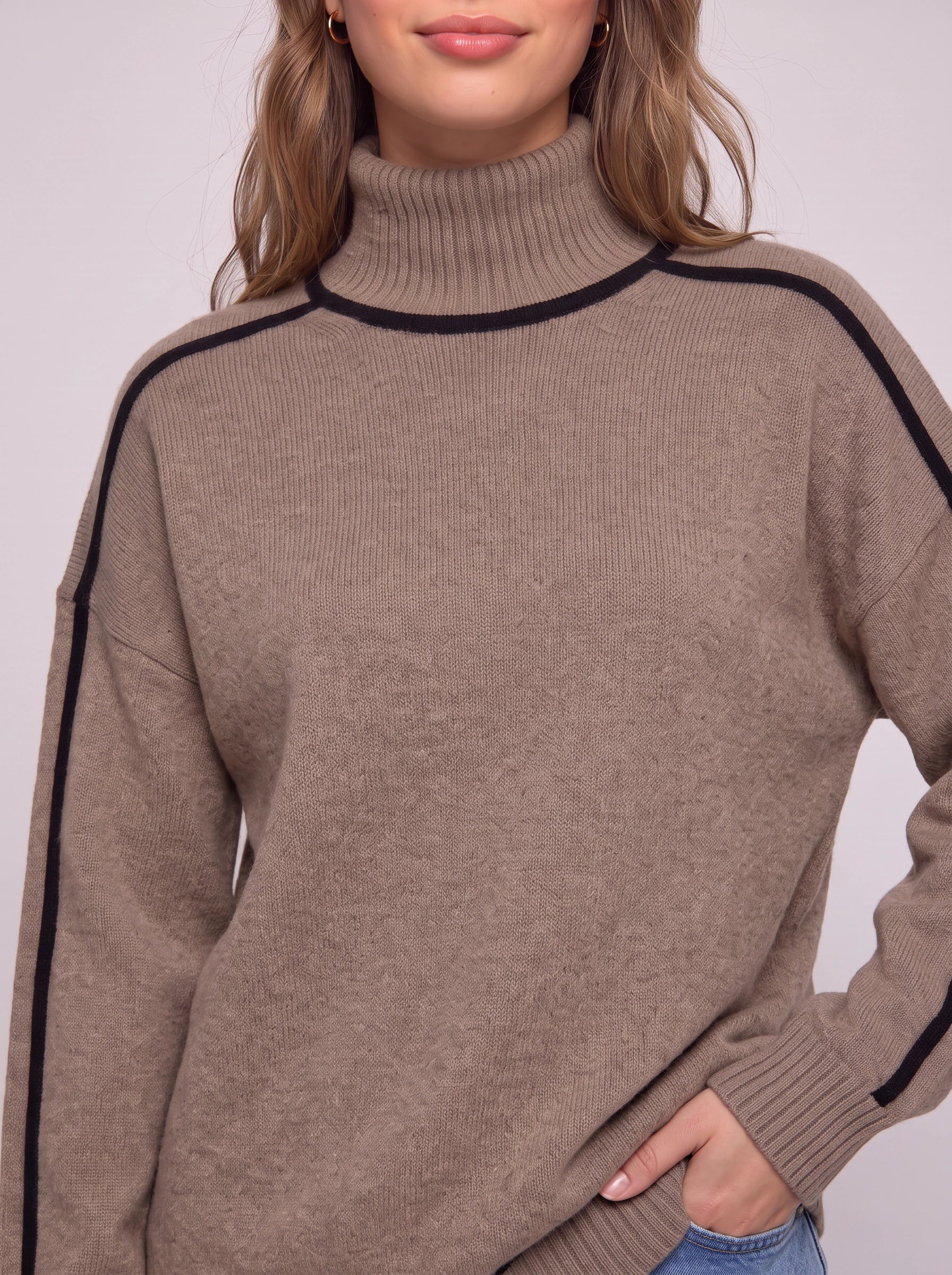 Piprail Turtleneck Oversized Sweater – Mock Neck Jumper Women Chunky Knit Casual Loungewear Pullover