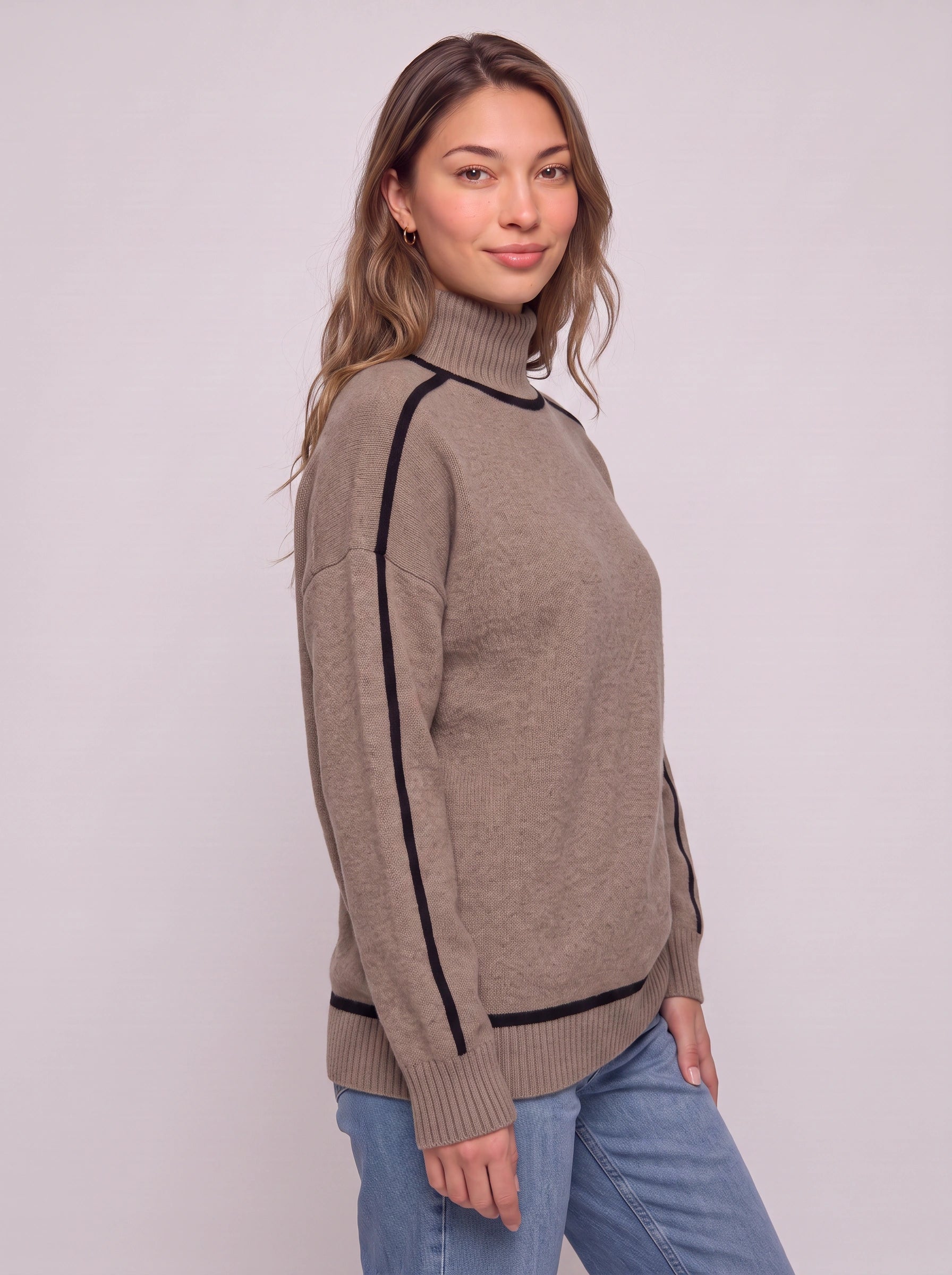 Piprail Turtleneck Oversized Sweater – Mock Neck Jumper Women Chunky Knit Casual Loungewear Pullover