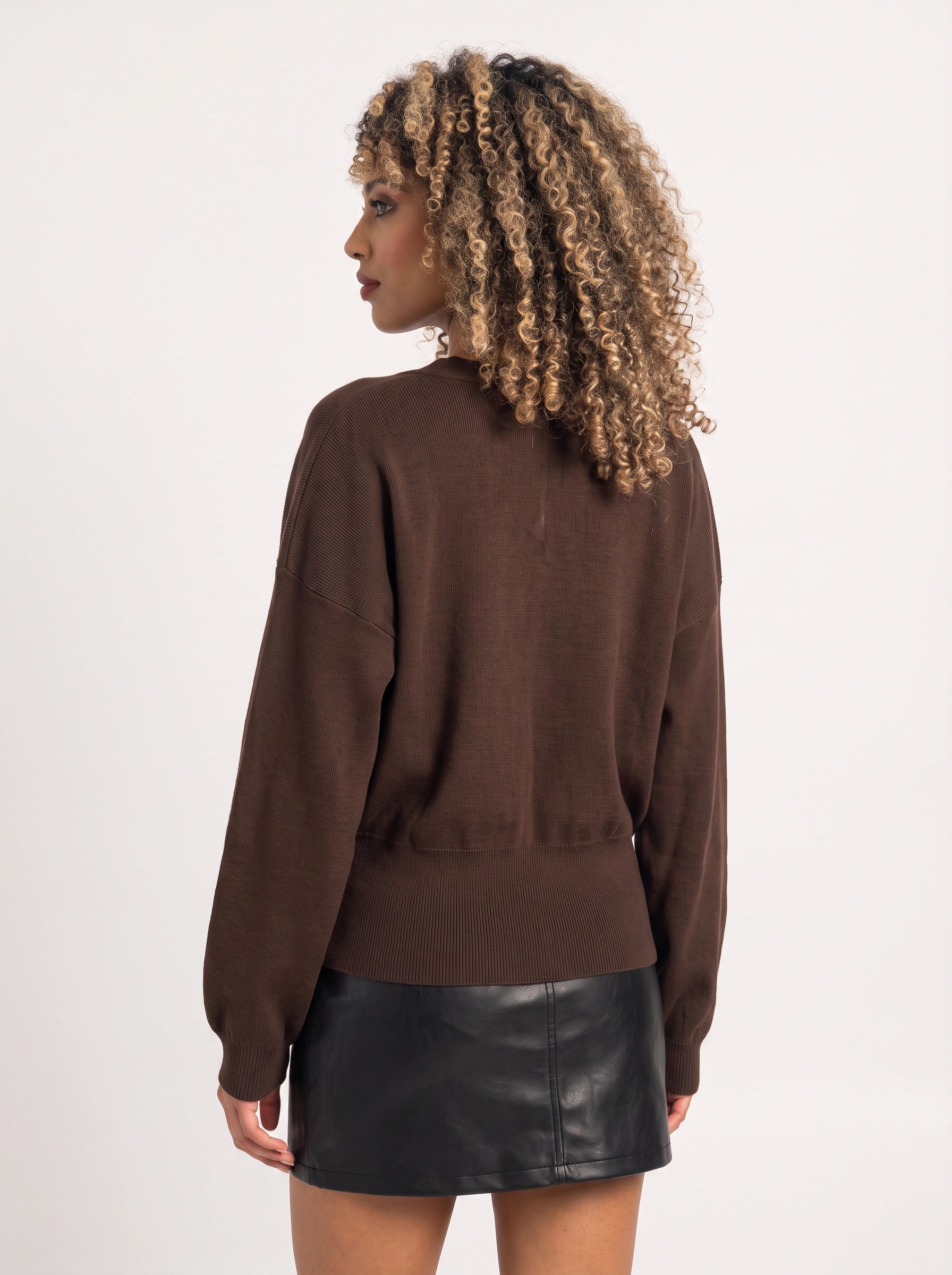 Knotira Deep V Single-Button Cardigan – Knit Cardigan Women Summer Lightweight Gold Button Oversized Cardigan