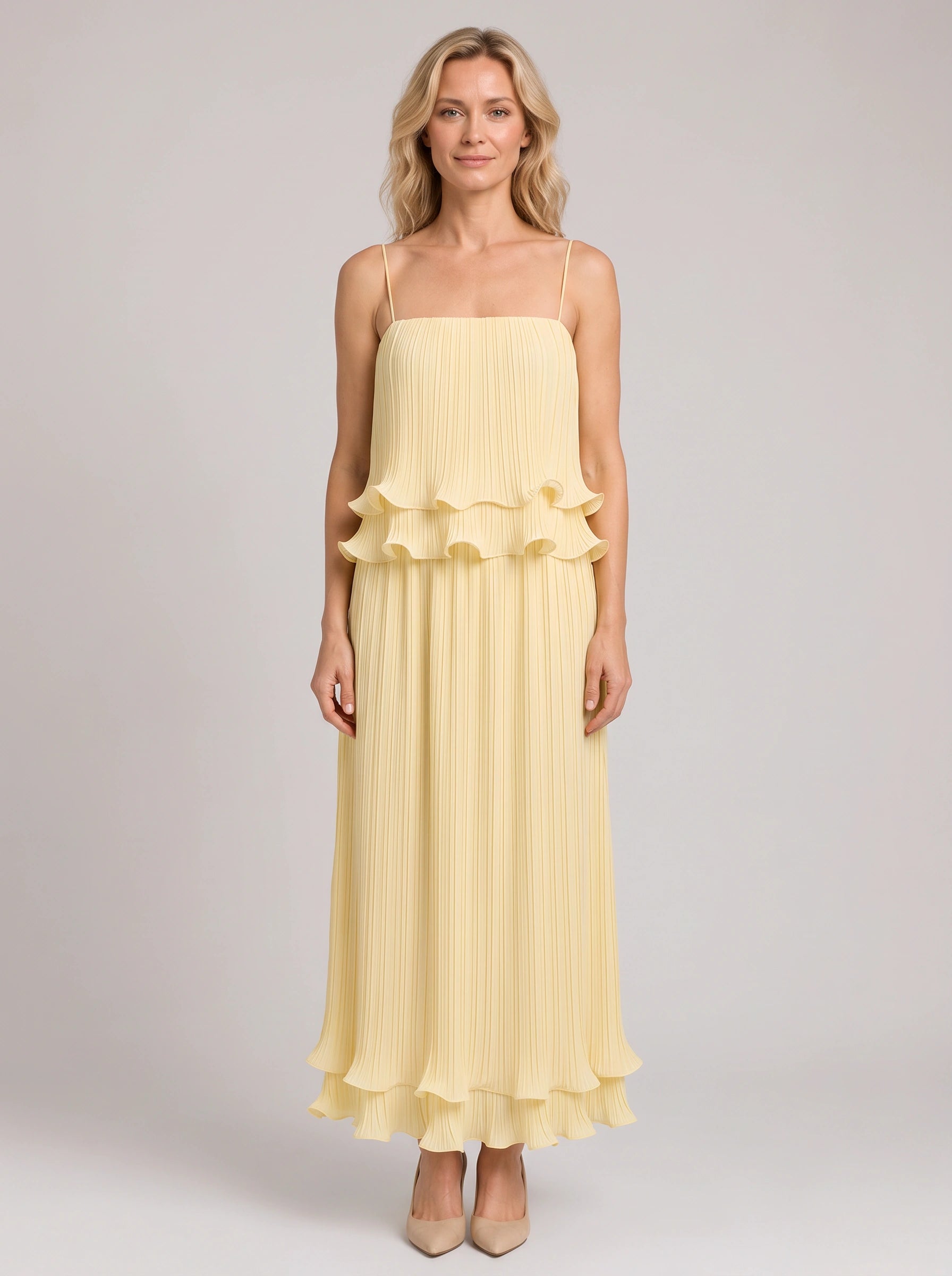 Plissette Pleated Ruffle Crop Top Co-Ord Set – Summer Dresses Women Wedding Guest Cocktail Formal Maxi Skirt Set