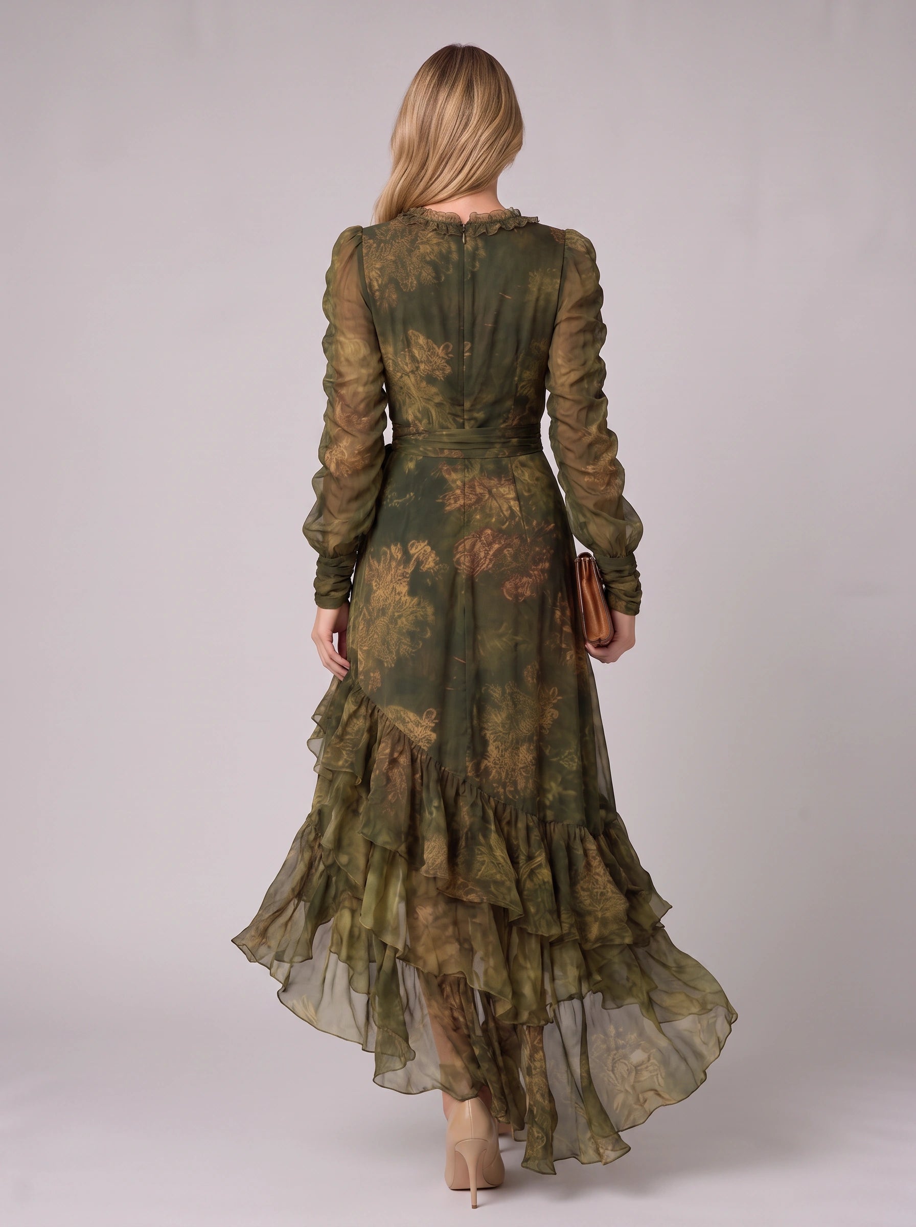 Floravent Wrap Ruffle Maxi Dress – Floral Long Sleeve Women Wedding Guest Formal Evening Boho Maxi Dress