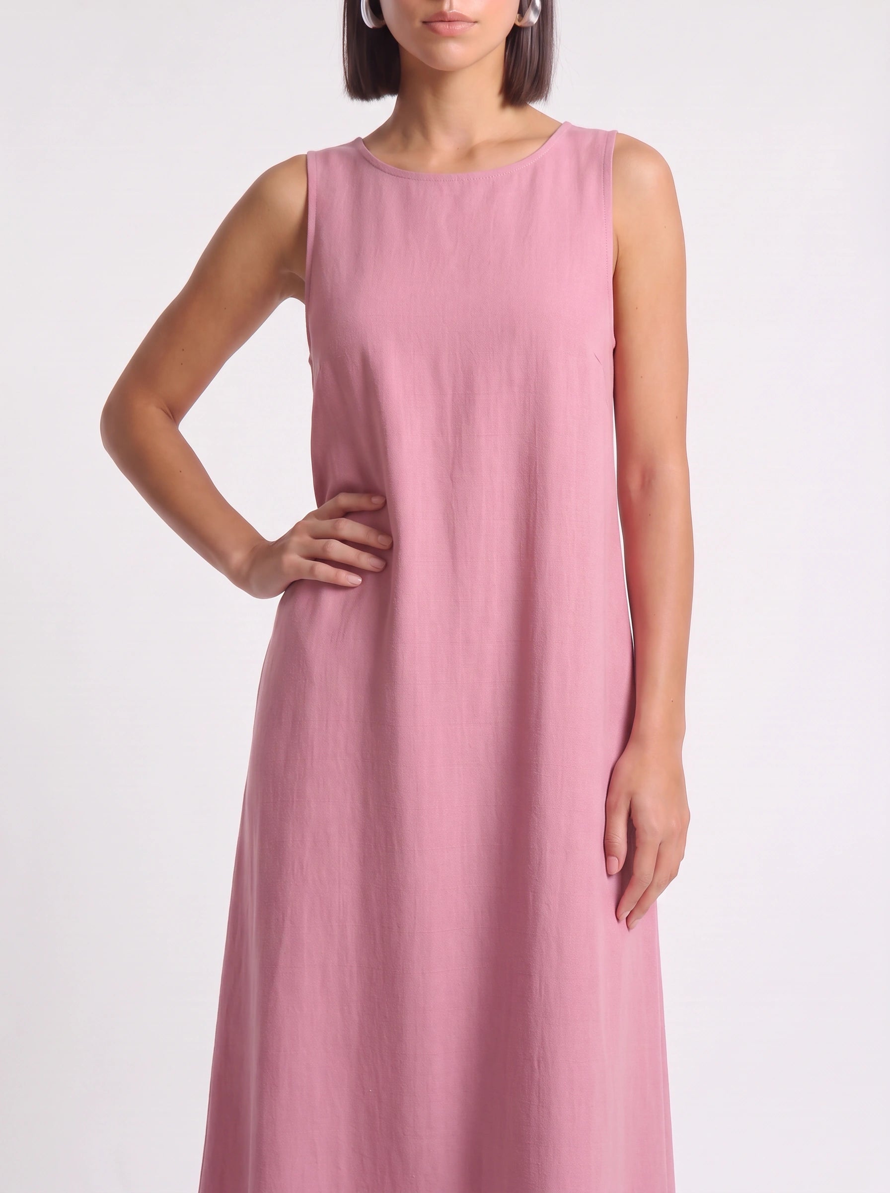 Calmida Sleeveless Maxi Dress – Linen Dress Women Long Sleeveless Summer Casual Vacation Pockets Maxi