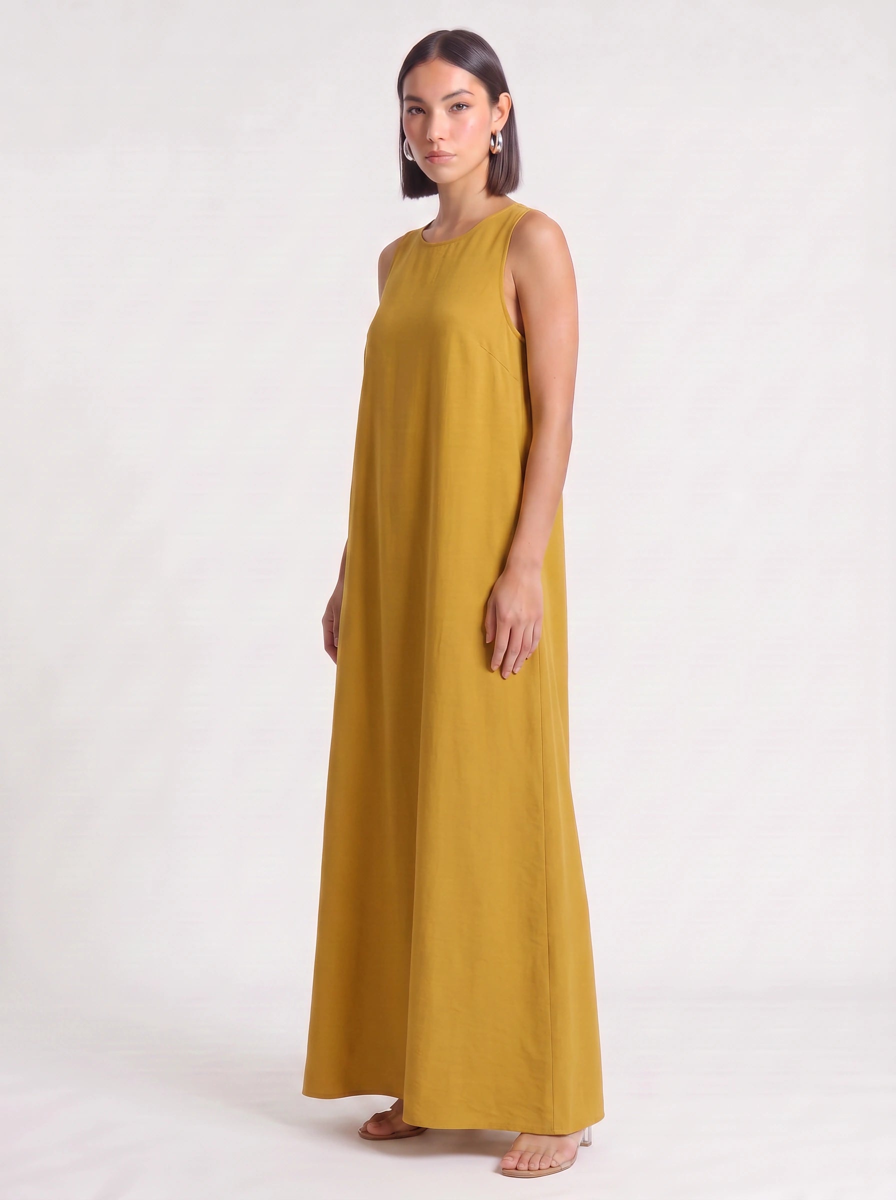 Calmida Sleeveless Maxi Dress – Linen Dress Women Long Sleeveless Summer Casual Vacation Pockets Maxi