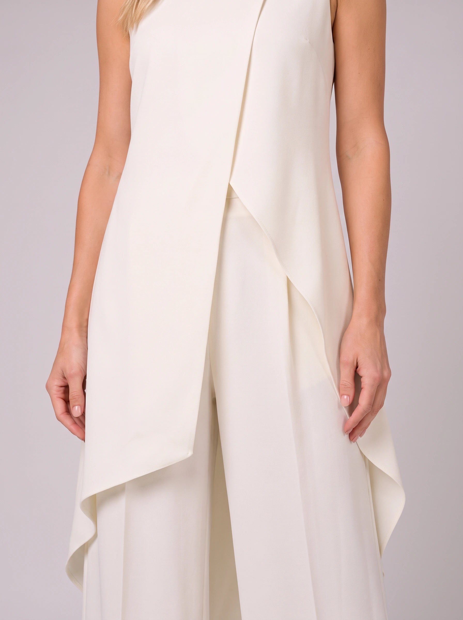 Ondula Turtleneck Wide-Leg Pants Set – Women Formal Two Piece Summer Wedding Guest Sleeveless Outfit