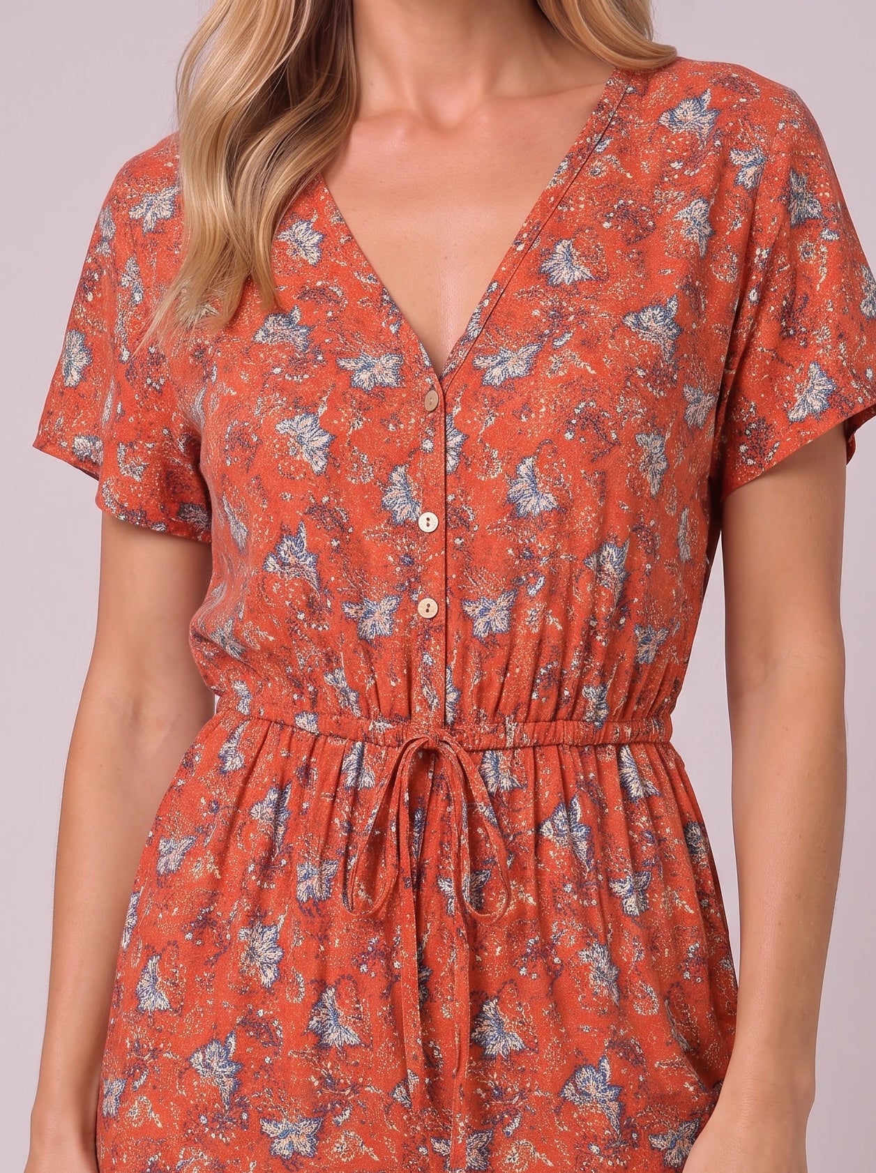 Fioranza Boho Floral Wide-Leg Jumpsuit – Women Summer Vacation Beach Bohemian Style Clothing Casual Jumpsuit