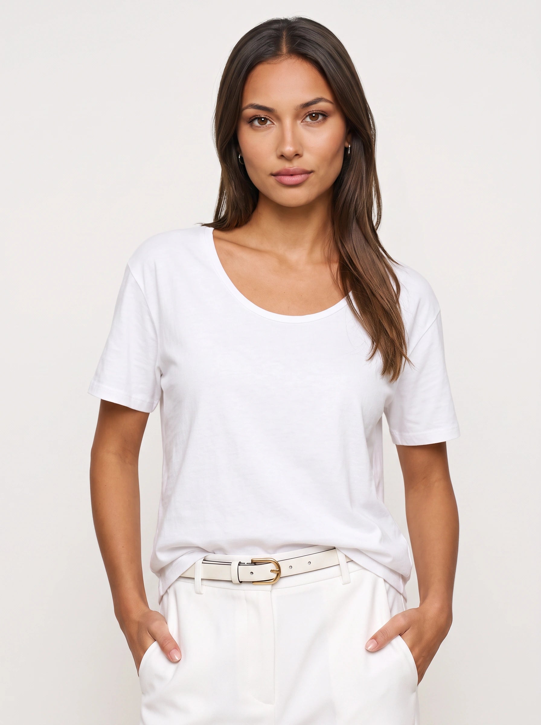 Ombressa Oversized V-Neck Top – Women Relaxed Fit Short Sleeve Casual Lounge Everyday Tee