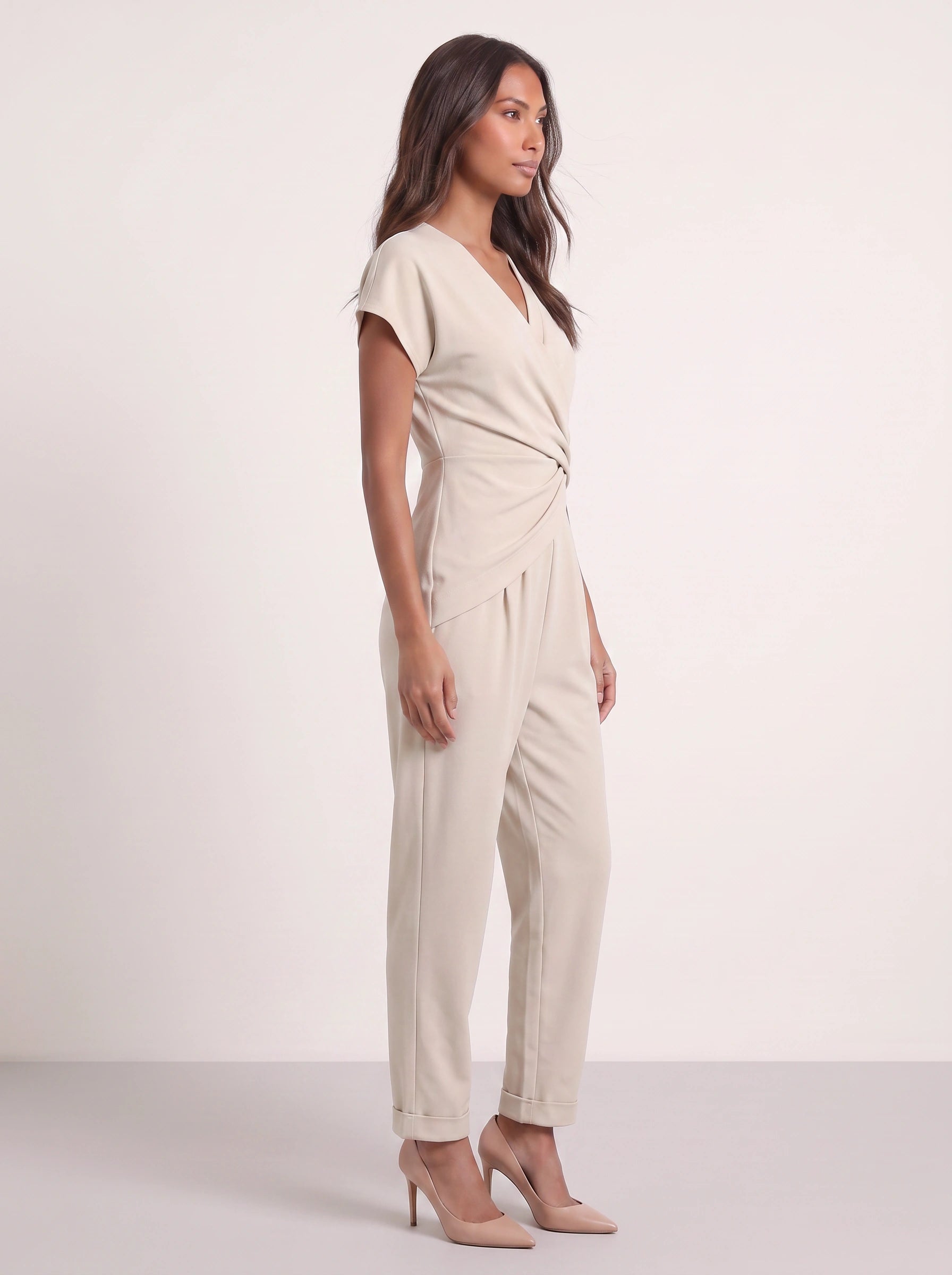 Avvolta Wrap Top Cropped Pants Set – Women Two Piece Outfits Summer Beach Vacation Resort Casual Loungewear
