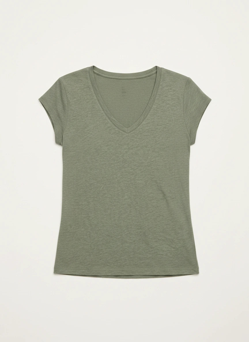 Mosslyn V-Neck Cap Sleeve Top – Relaxed Fit T Shirt Women Casual Summer Basic Tee
