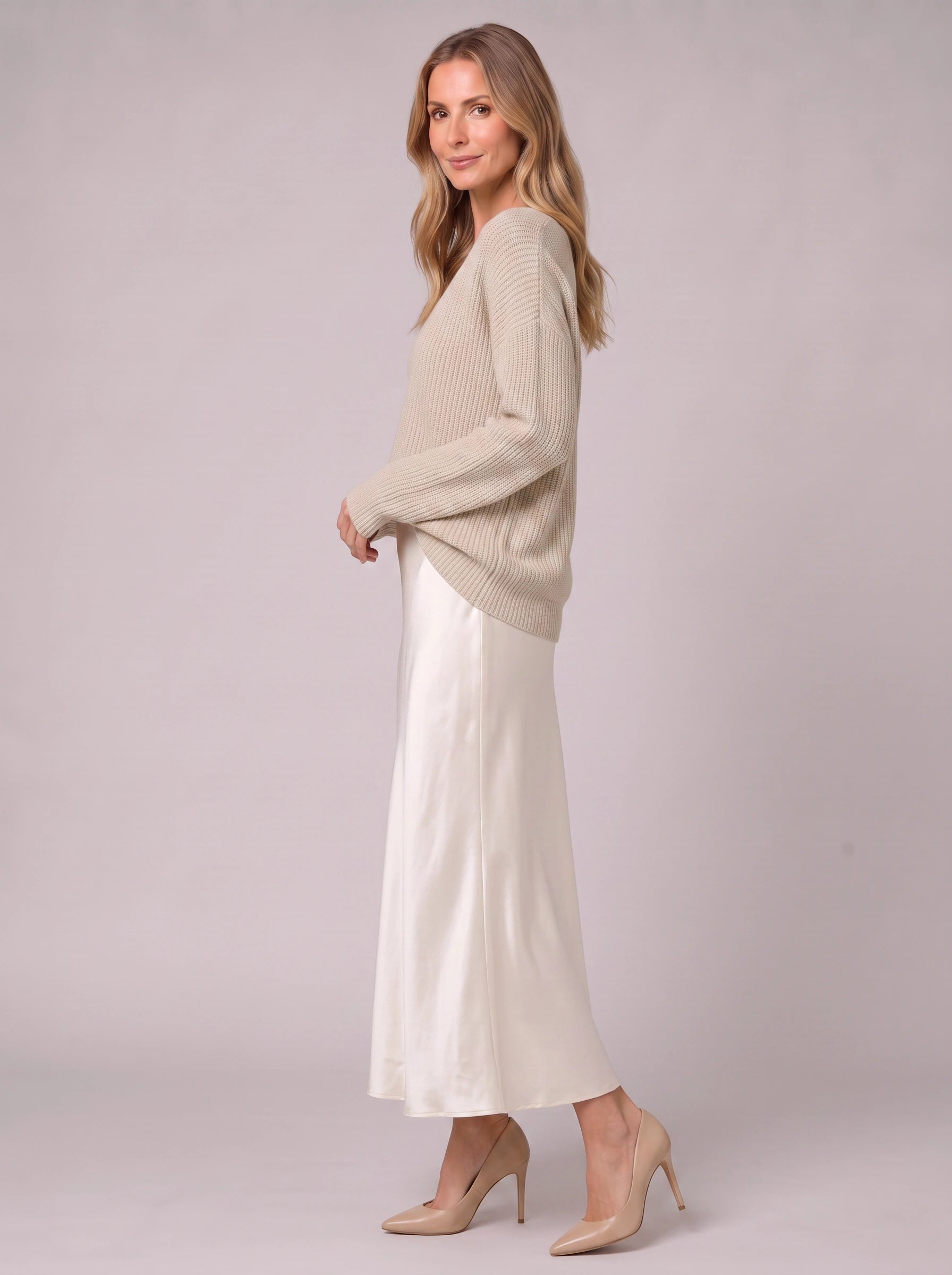 Silkflow Satin Wrap Maxi Dress Sweater Three Piece Set– Women Formal Evening Party Cocktail Wedding Guest Satin Maxi Dress