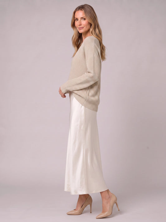 Silkflow Satin Wrap Maxi Dress Sweater Three Piece Set– Women Formal Evening Party Cocktail Wedding Guest Satin Maxi Dress