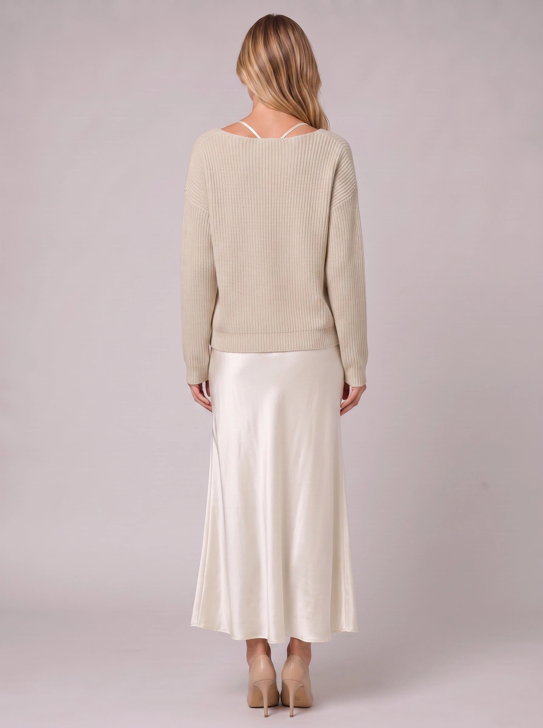 Silkflow Satin Wrap Maxi Dress Sweater Three Piece Set– Women Formal Evening Party Cocktail Wedding Guest Satin Maxi Dress