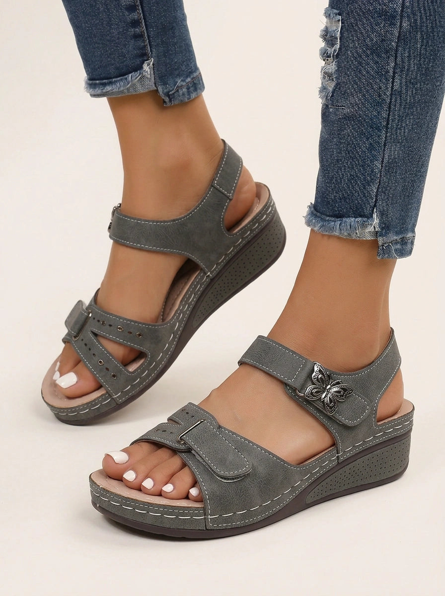 Velcrostra Wedge Platform Sandals – Women Summer Casual Comfort Adjustable Strap Orthopedic Sandals