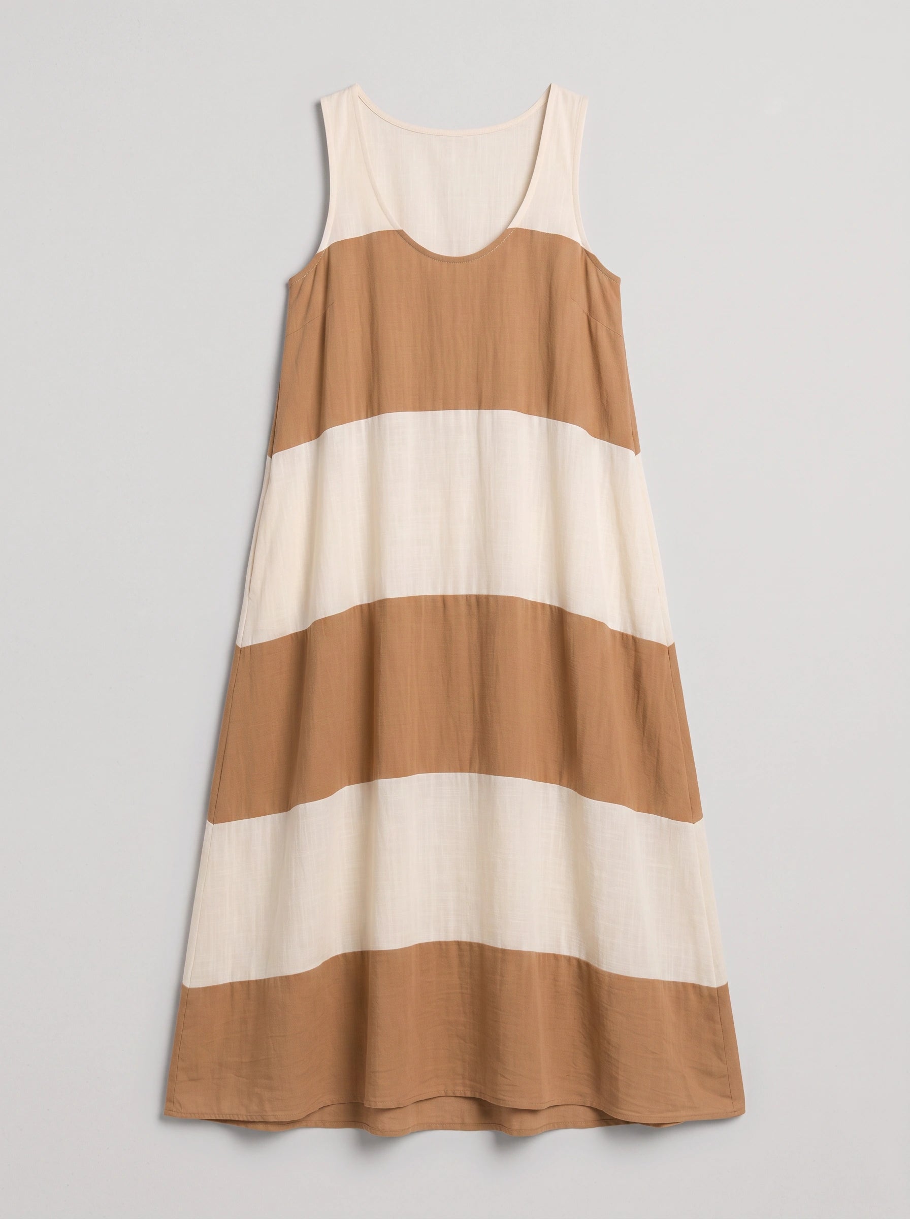 Bandara Colorblock Tank Maxi Dress – Striped Linen Women Vacation Beach Summer Casual Flowy Maxi Dress