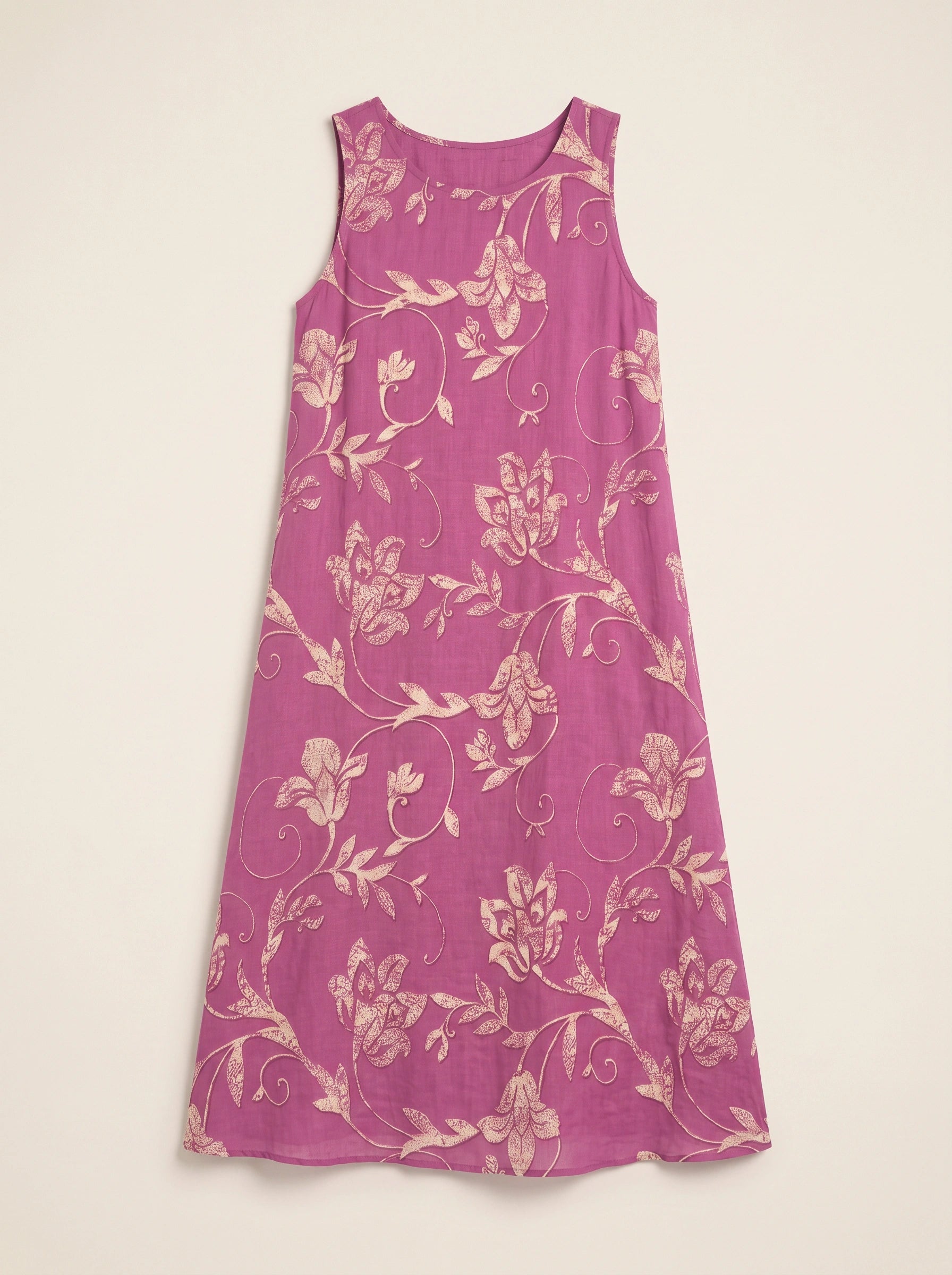 Scrollina Floral Printed Midi Dress – Sleeveless Dress Women Vacation Beach Casual Boho Floral Midi Dress