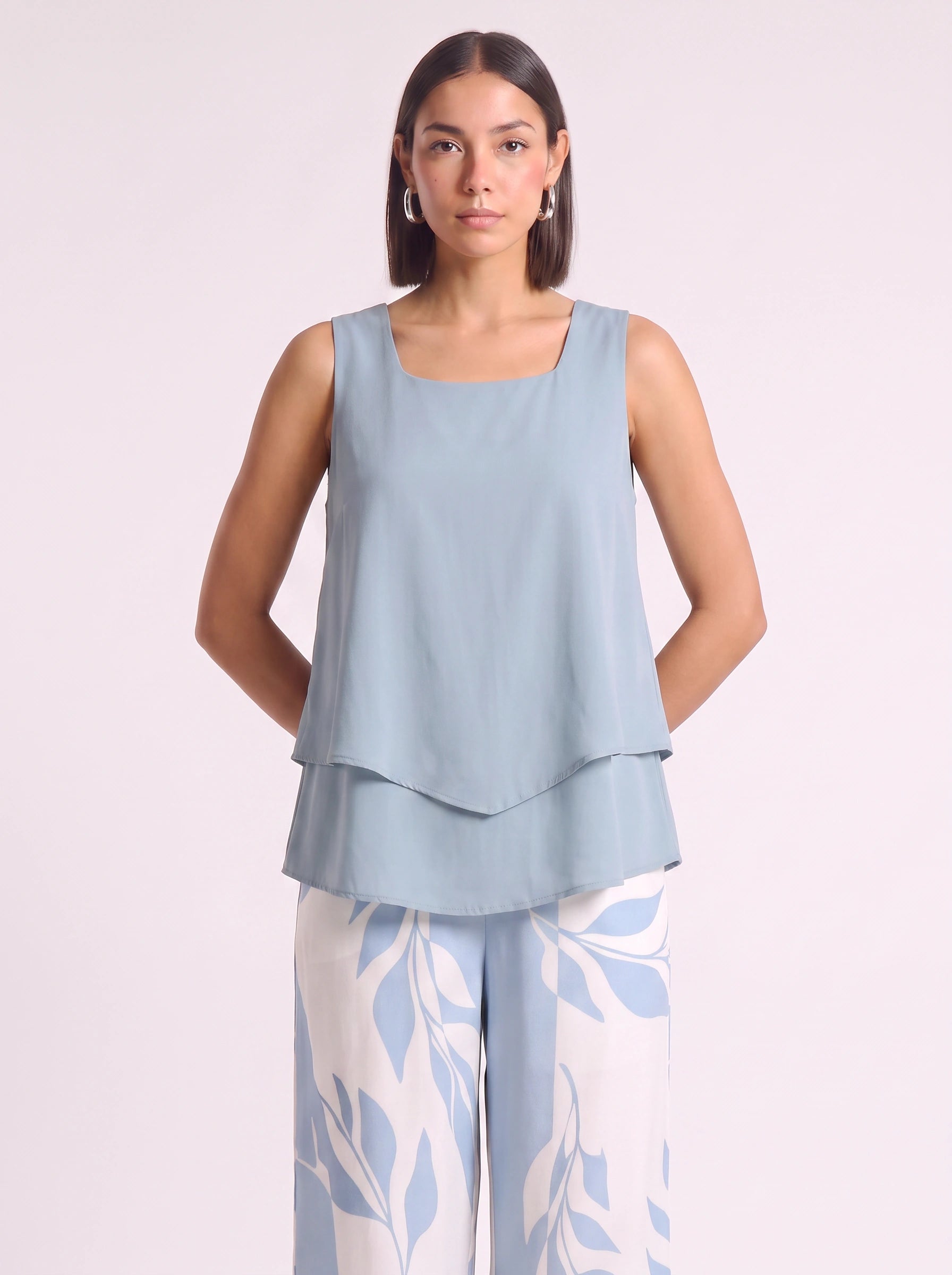 Liaflo Tiered Tank Wide-Leg Pants Set – Women Two Piece Summer Vacation Beach Lounge Casual Coordinated Outfit