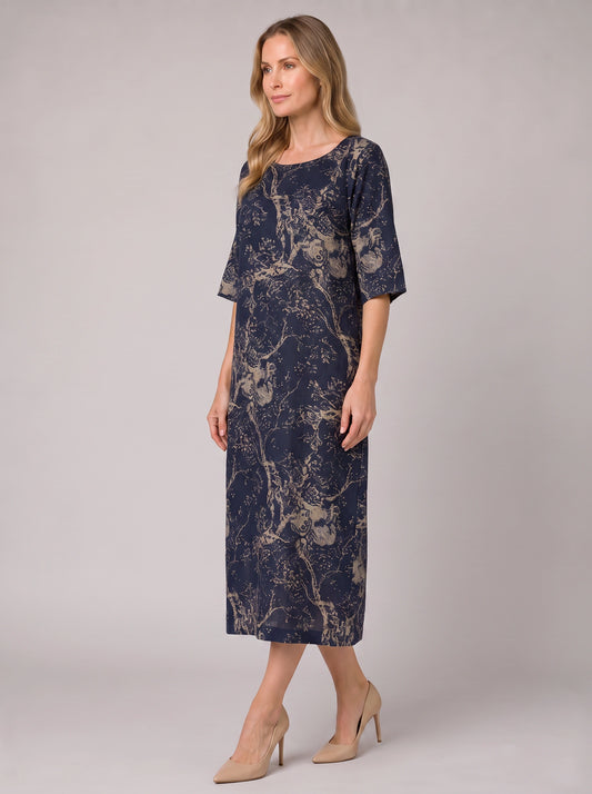 Rameaux Toile Print Midi Dress – Midi Dress Women Casual Summer Linen Bohemian Vintage Printed Dresses