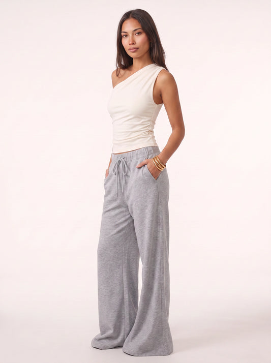 Cintura Drawstring Flare Joggers – High Waist Wide Leg Lounge Pants Women Casual Streetwear Sweatpants