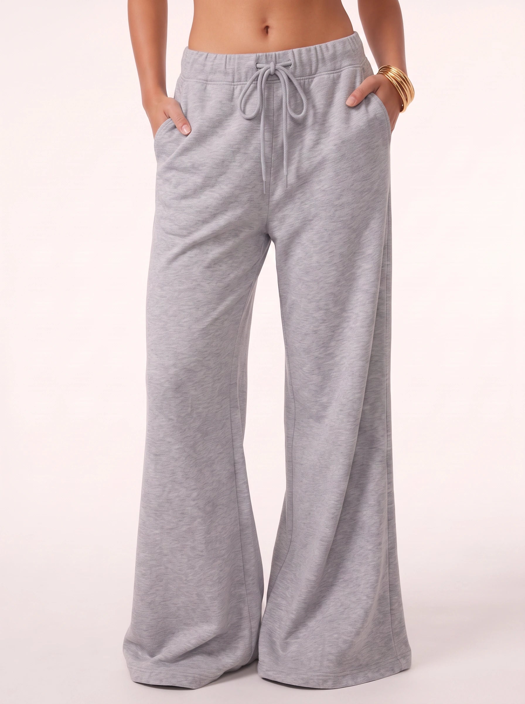 Cintura Drawstring Flare Joggers – High Waist Wide Leg Lounge Pants Women Casual Streetwear Sweatpants
