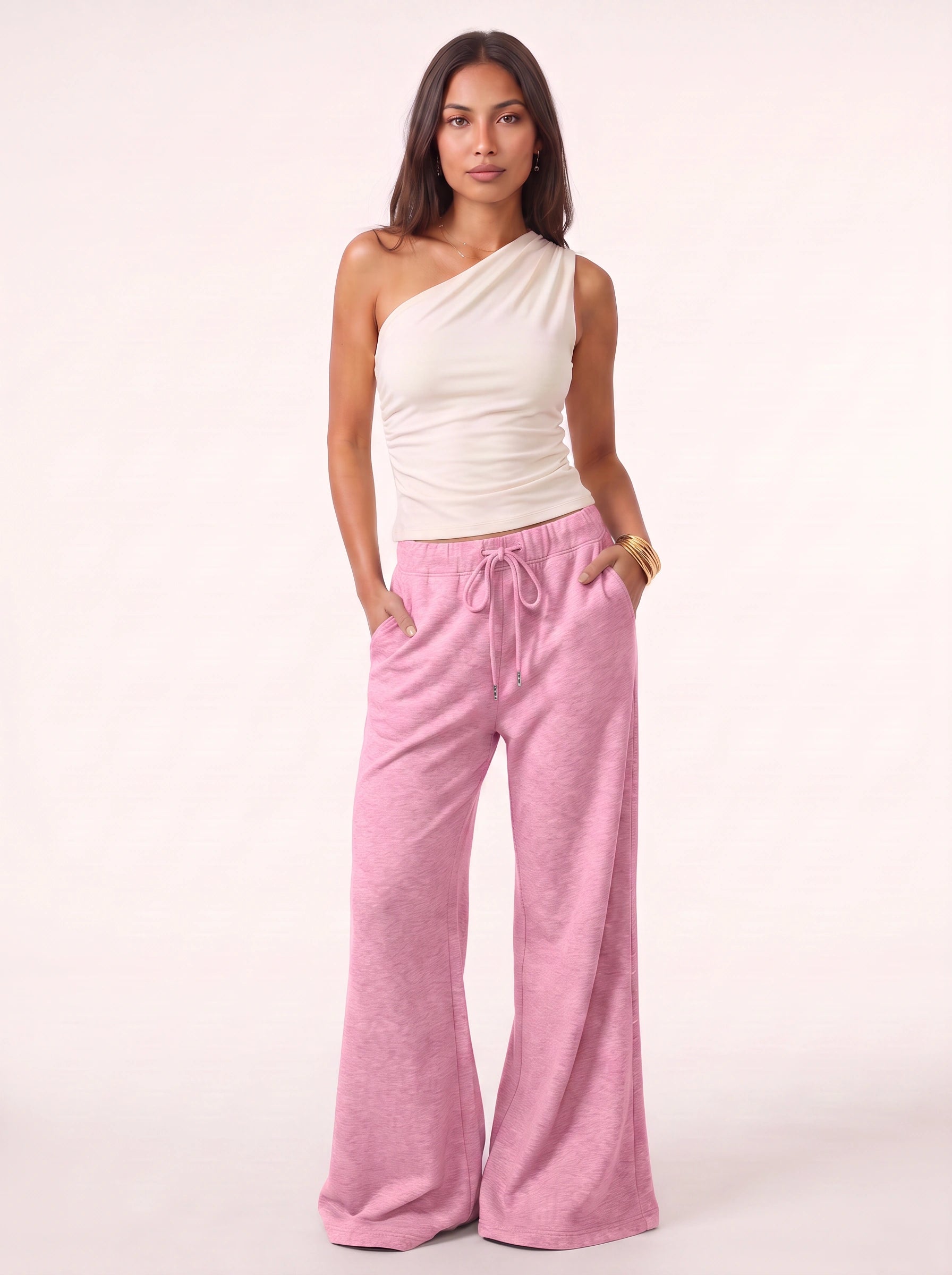 Cintura Drawstring Flare Joggers – High Waist Wide Leg Lounge Pants Women Casual Streetwear Sweatpants