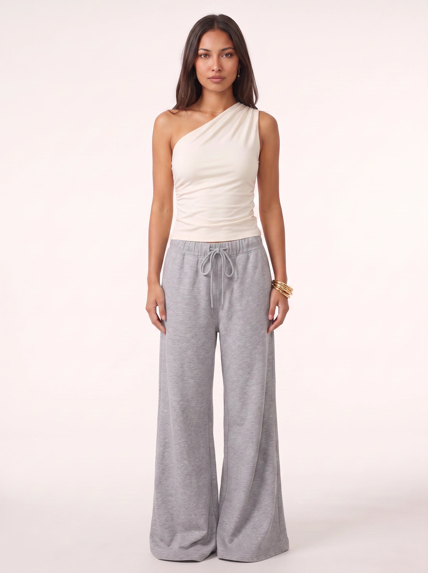Cintura Drawstring Flare Joggers – High Waist Wide Leg Lounge Pants Women Casual Streetwear Sweatpants
