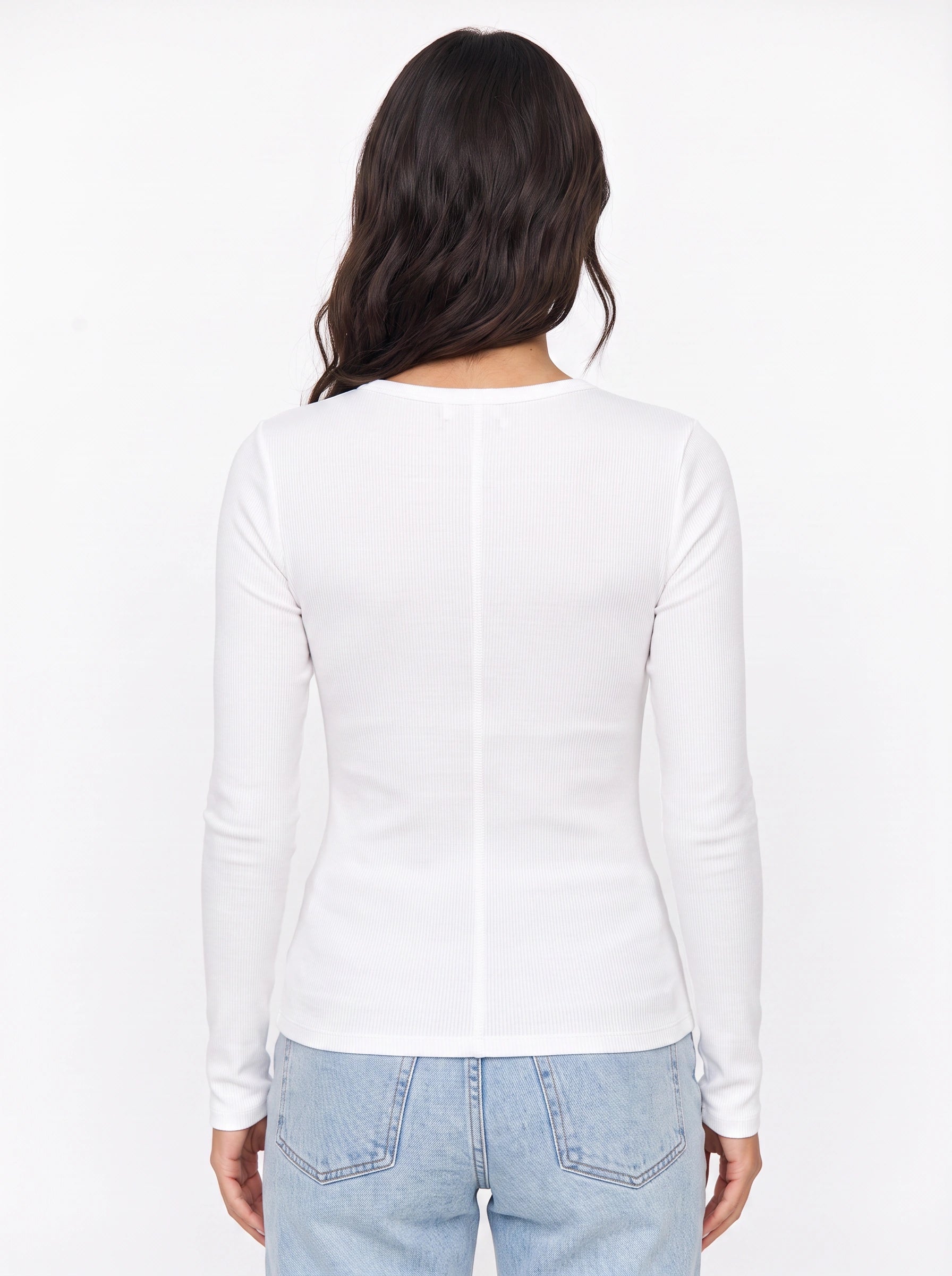 Costaro Ribbed Henley Long-Sleeve Top – Women Fitted Button Casual Shirt Summer Cute Tops