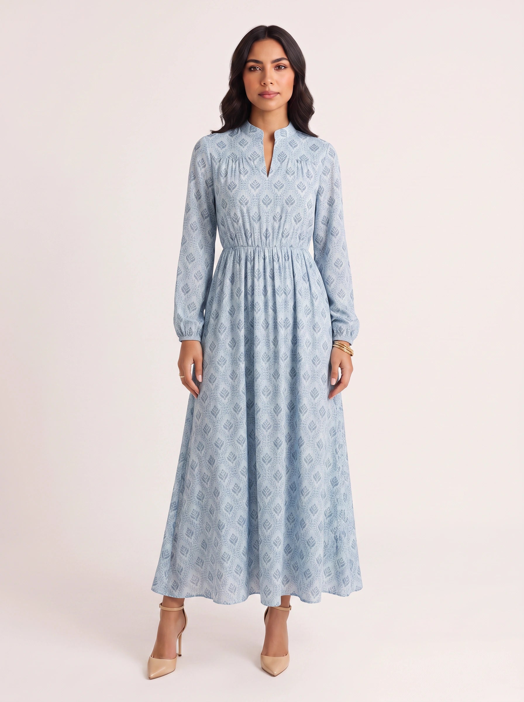 Florenna Tiered V-Neck Maxi Dress – Women Printed Summer Sundress Boho Beach Wedding Guest Maxi Dress