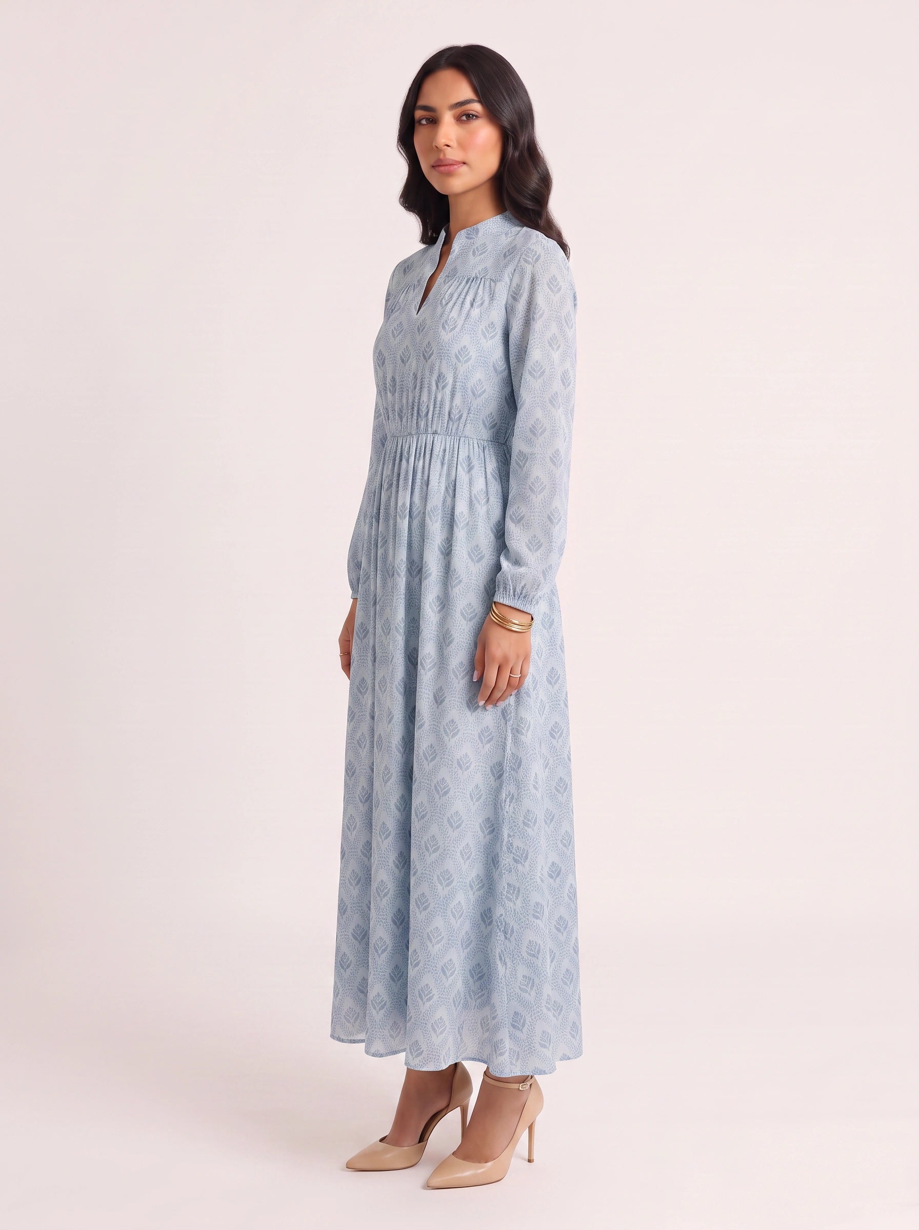 Florenna Tiered V-Neck Maxi Dress – Women Printed Summer Sundress Boho Beach Wedding Guest Maxi Dress