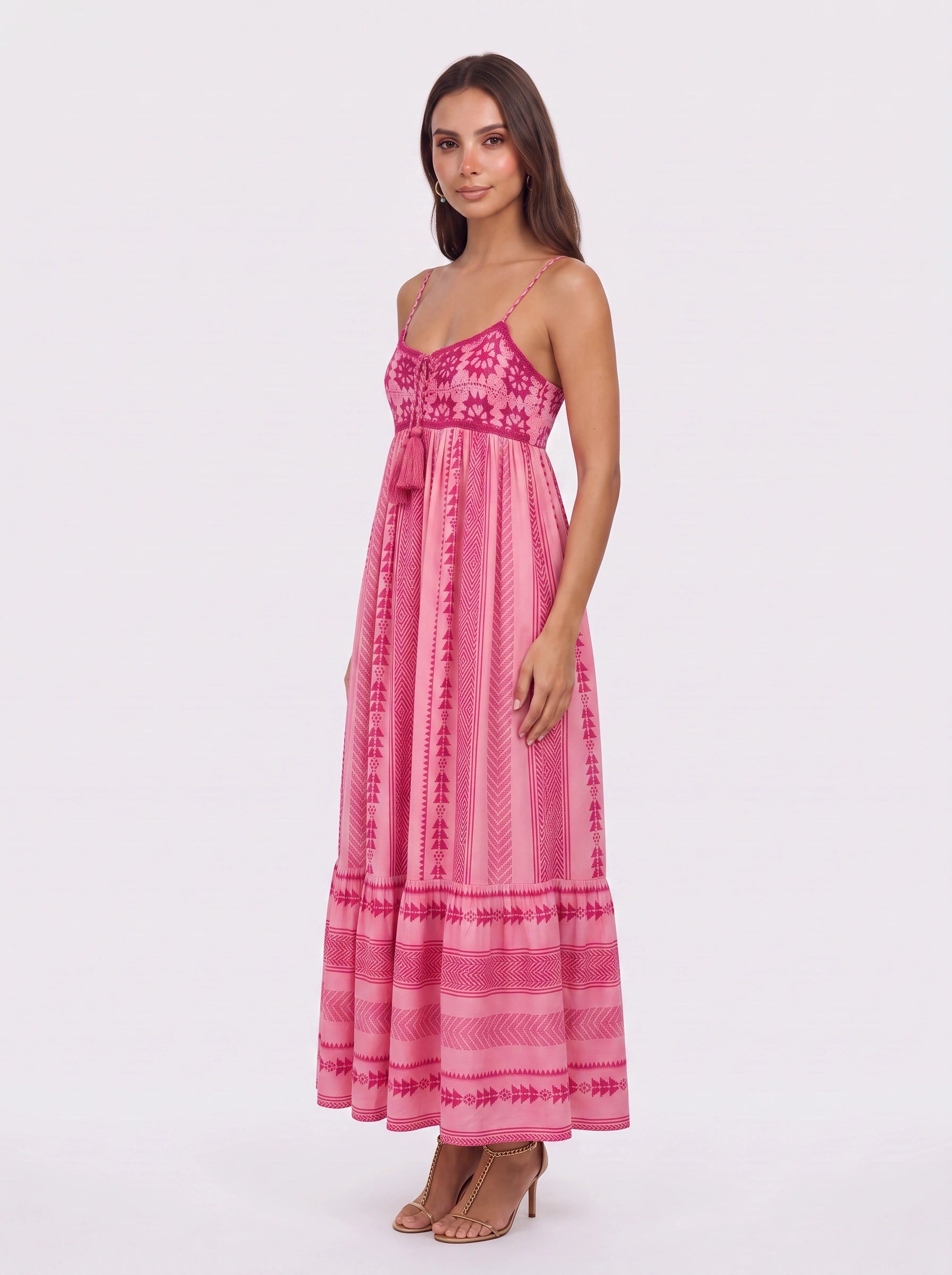 Marisole Embroidered Empire Maxi Dress – Boho Maxi Dress Women Sundress Vacation Beach Wedding Guest