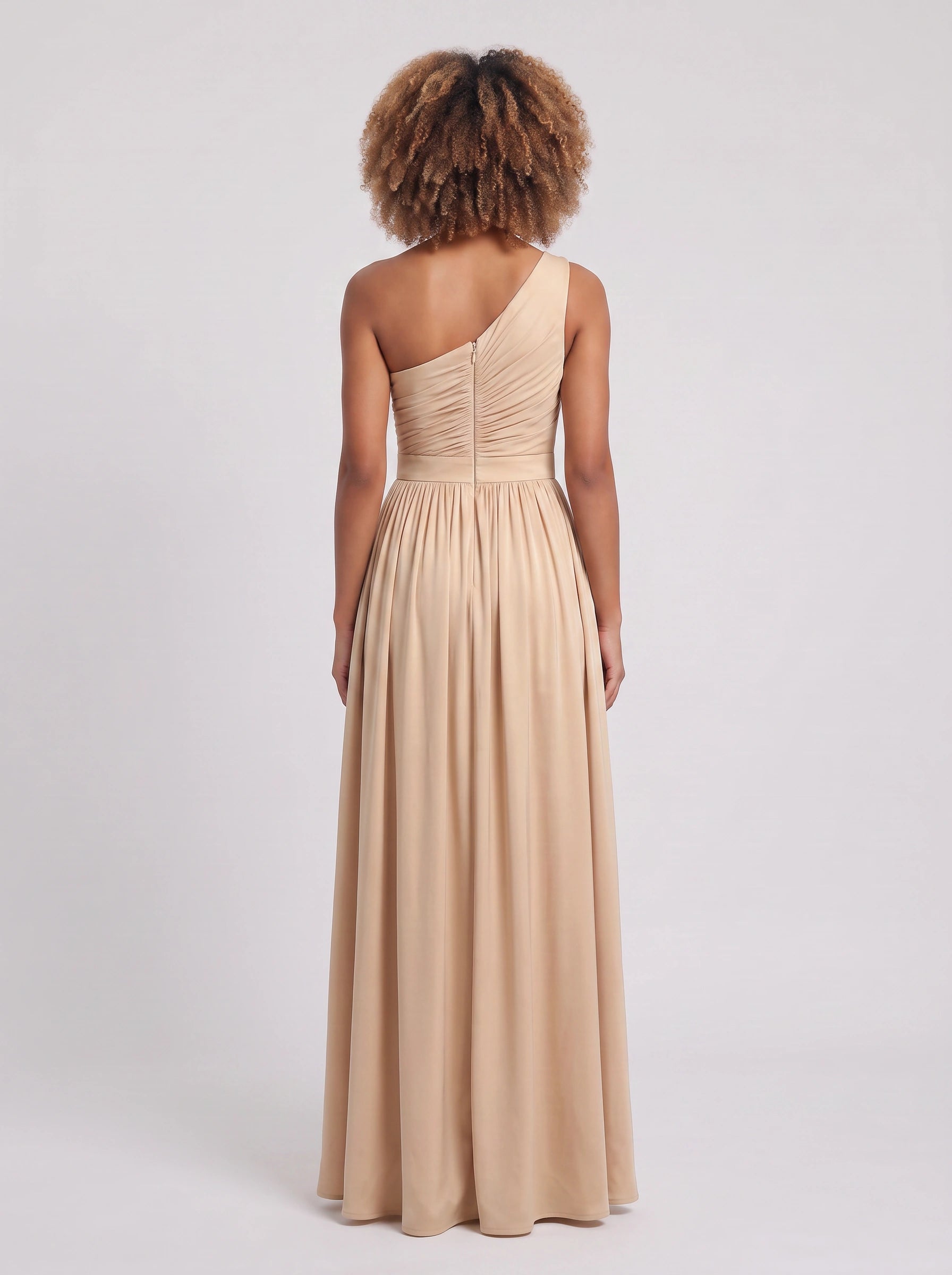 Odessa One-Shoulder Cutout Maxi Dress – Wedding Guest Formal Evening High-Slit Women Bridesmaid Maxi Dress