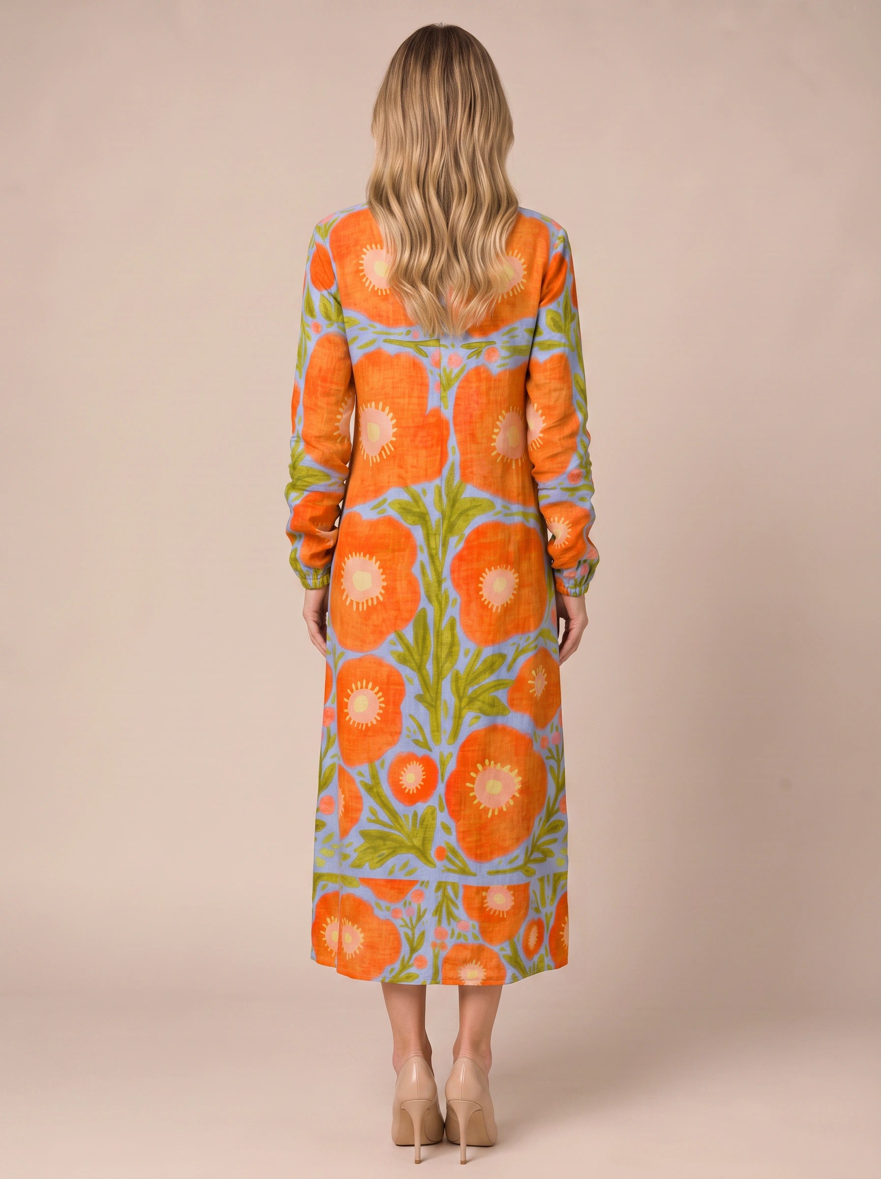 Solavine Floral Midi Dress – Boho Dresses Women Summer Vacation Bohemian Clothing Floral Midi Dress