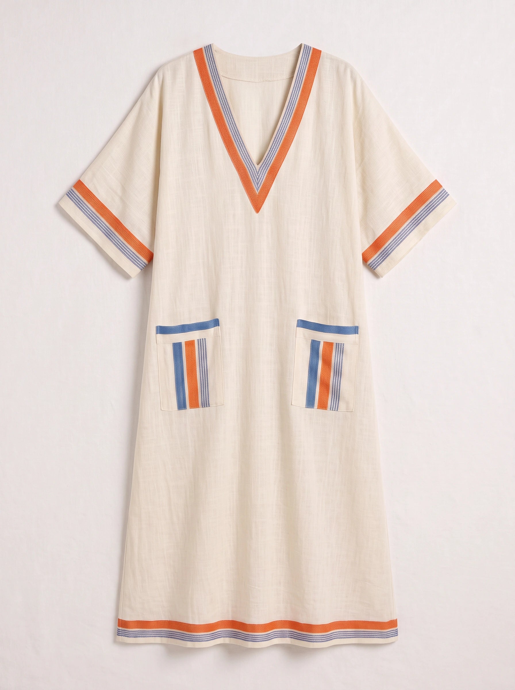 Kyranthe Striped Kaftan Maxi Dress – Boho Maxi Dress Women Beach Vacation Bohemian Style Caftan Resort Coverup