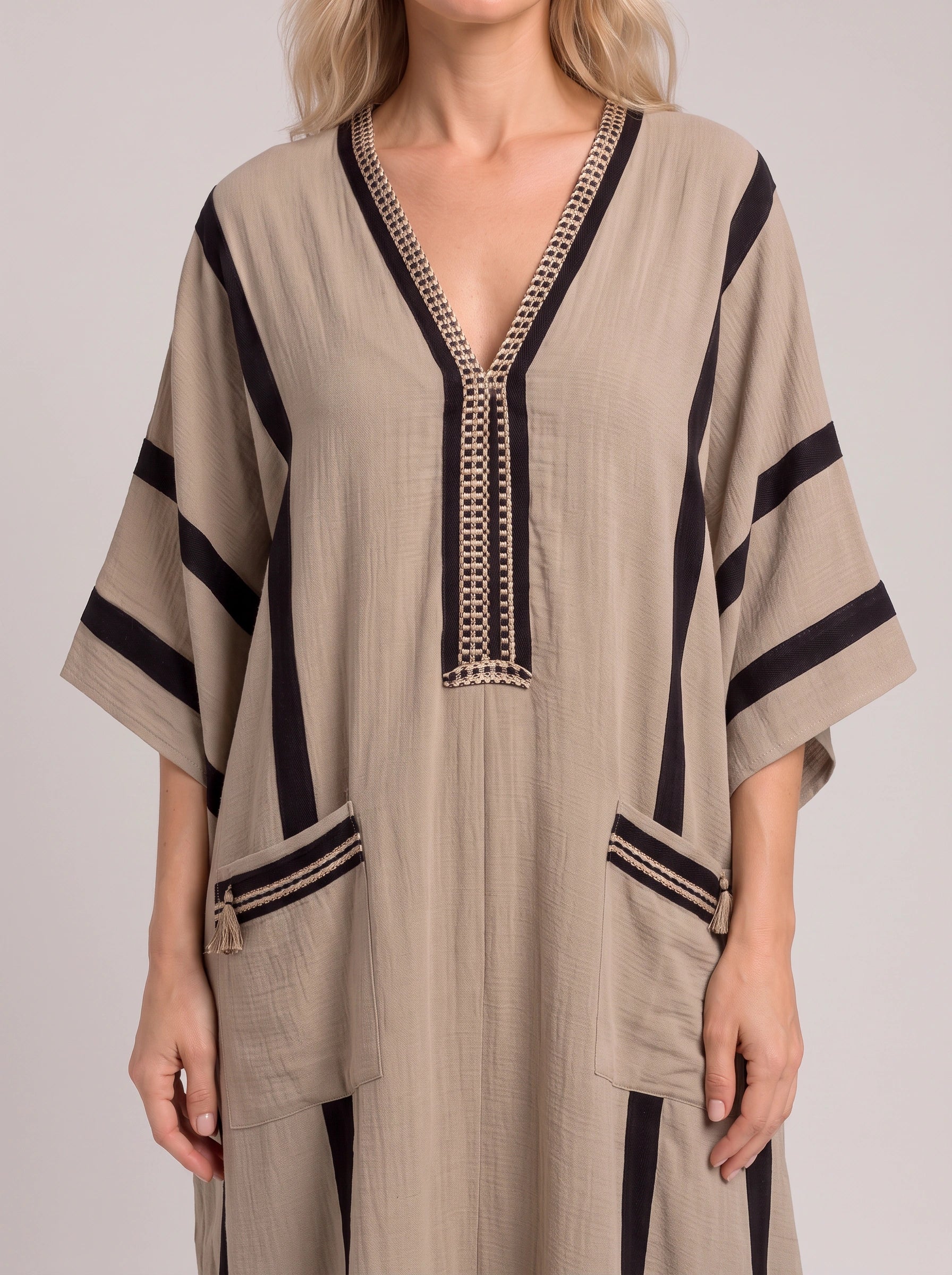 Tribanda Caftan Maxi Dress – Bohemian Vacation Beach Cover Up Women Boho Resort Kaftan Maxi Dress