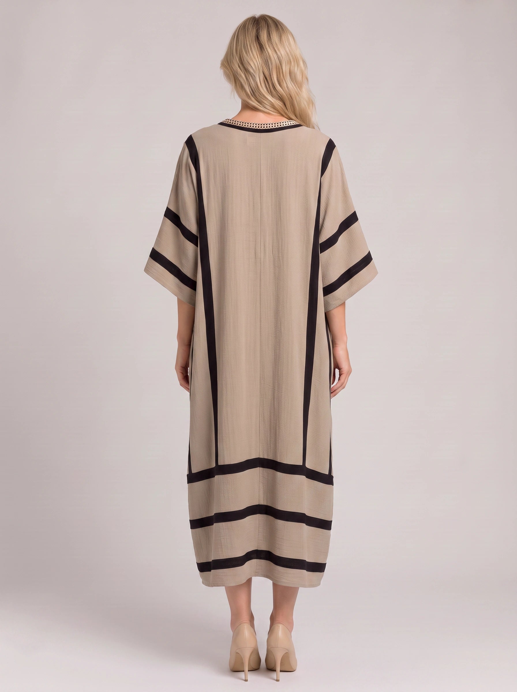 Tribanda Caftan Maxi Dress – Bohemian Vacation Beach Cover Up Women Boho Resort Kaftan Maxi Dress