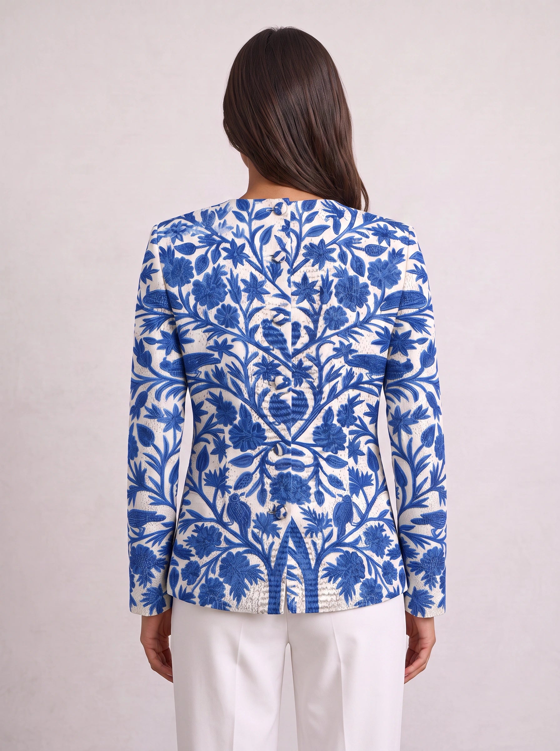 Floravera Printed Button-Front Cardigan – Women Floral Jacket Summer Resort Vacation Contrast Statement Cardigan
