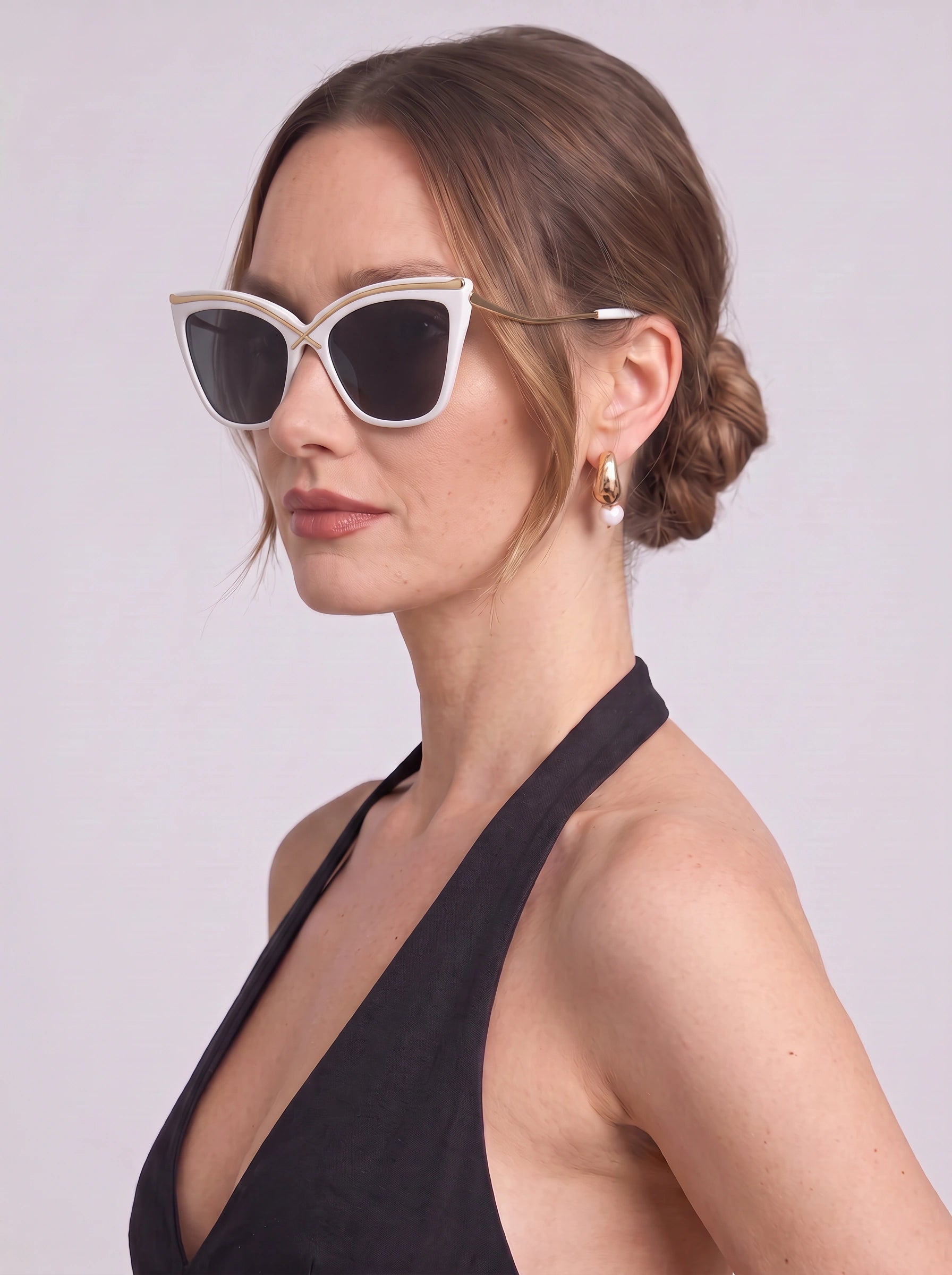 Veylen Oversized Cat-Eye Sunglasses – Women Designer Gradient Lens Tortoiseshell Square Frame UV Protection