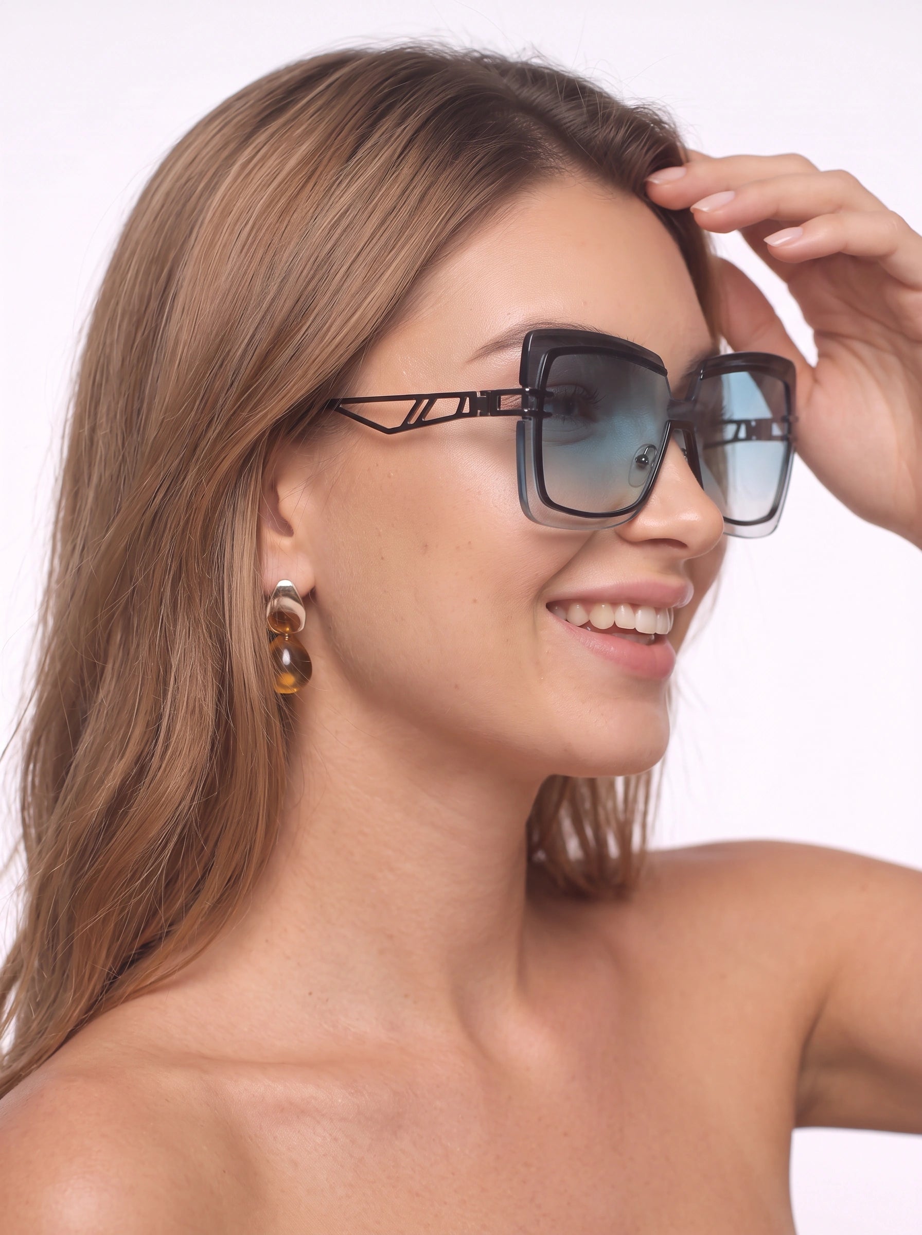 Rimarch Oversized Square Sunglasses – Women Gradient Lens Statement Luxury Designer Big Square Frame Sunglasses