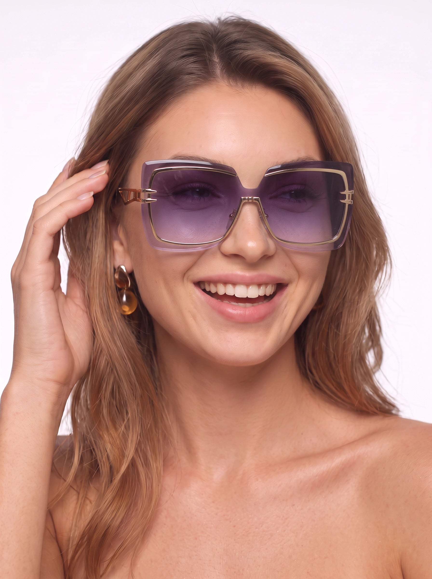 Rimarch Oversized Square Sunglasses – Women Gradient Lens Statement Luxury Designer Big Square Frame Sunglasses