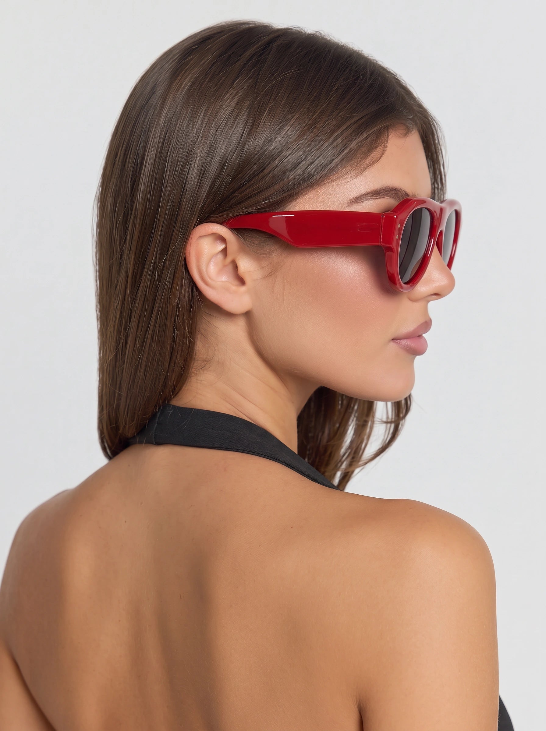 Rossima Oversized Aviator Sunglasses – Women Fashion Sunglasses Statement Eyewear Retro Bold Frame UV Protection Red Accessories