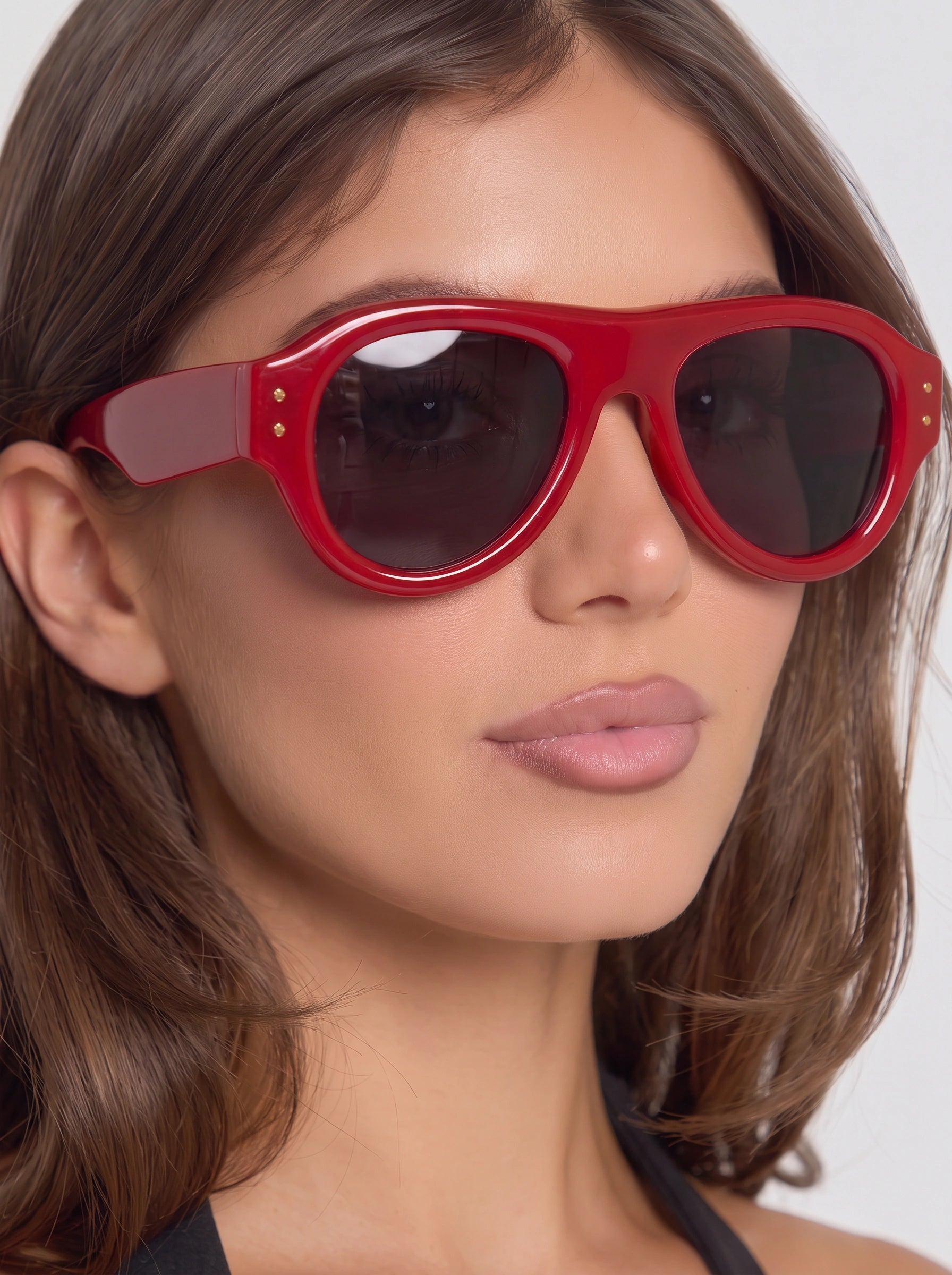 Rossima Oversized Aviator Sunglasses – Women Fashion Sunglasses Statement Eyewear Retro Bold Frame UV Protection Red Accessories