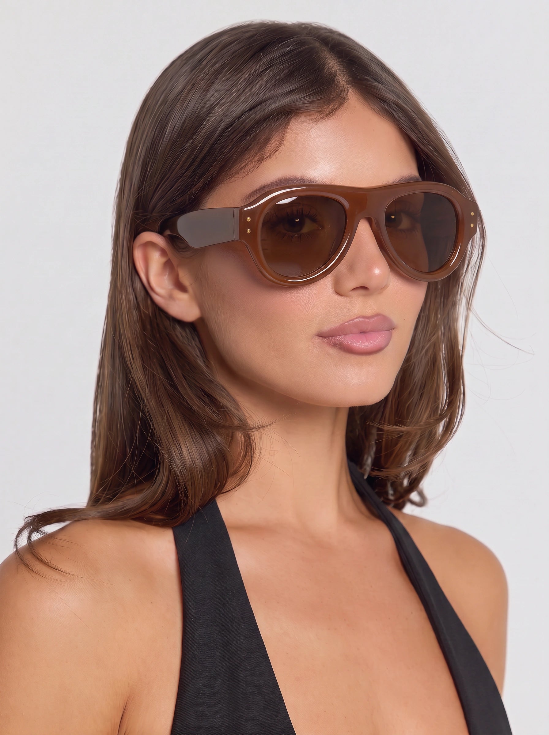 Rossima Oversized Aviator Sunglasses – Women Fashion Sunglasses Statement Eyewear Retro Bold Frame UV Protection Red Accessories