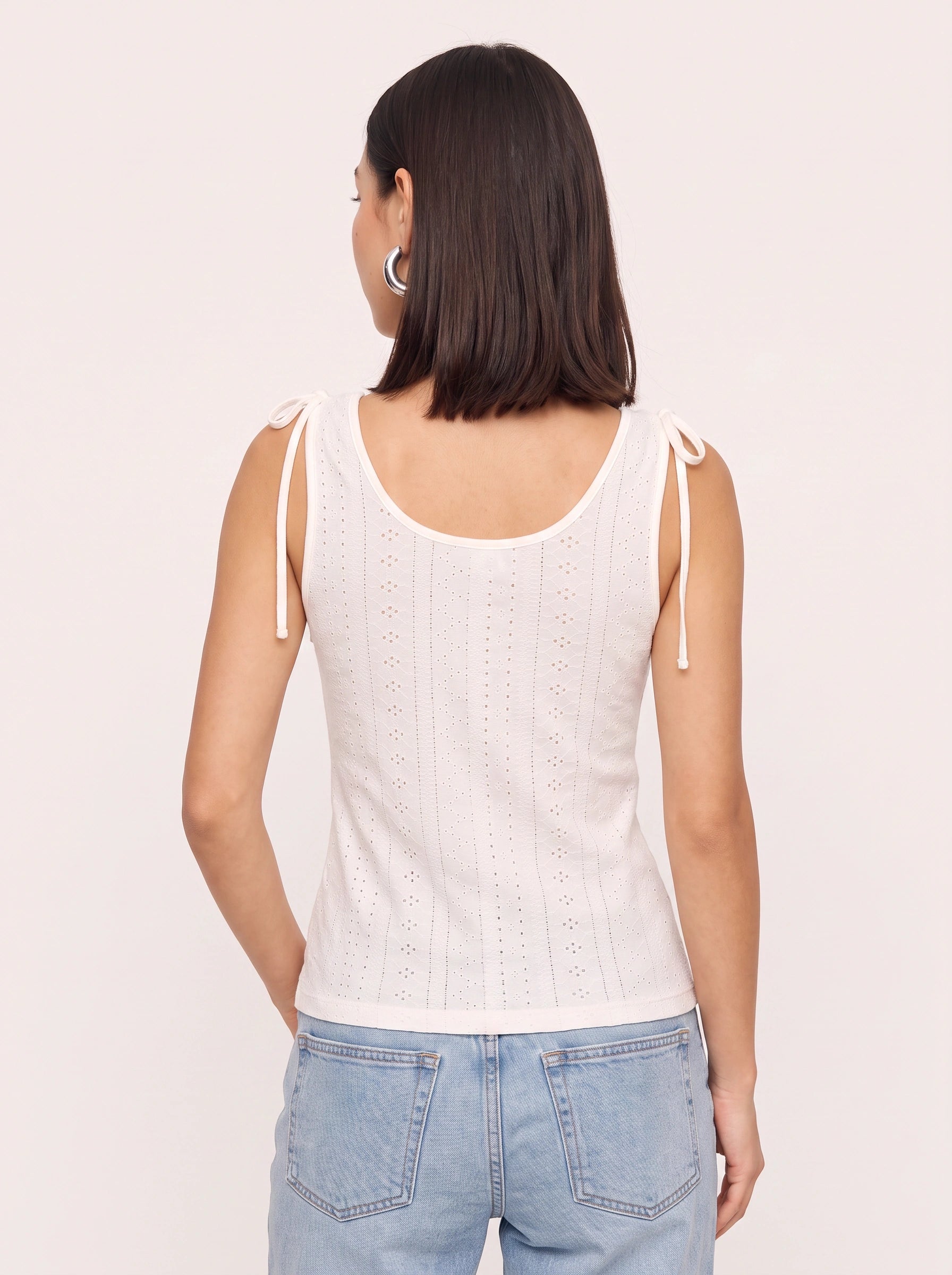 Brotella Eyelet Button-Front Tank Top – Women Summer Casual Vacation Cotton Tank Top Beach Resort