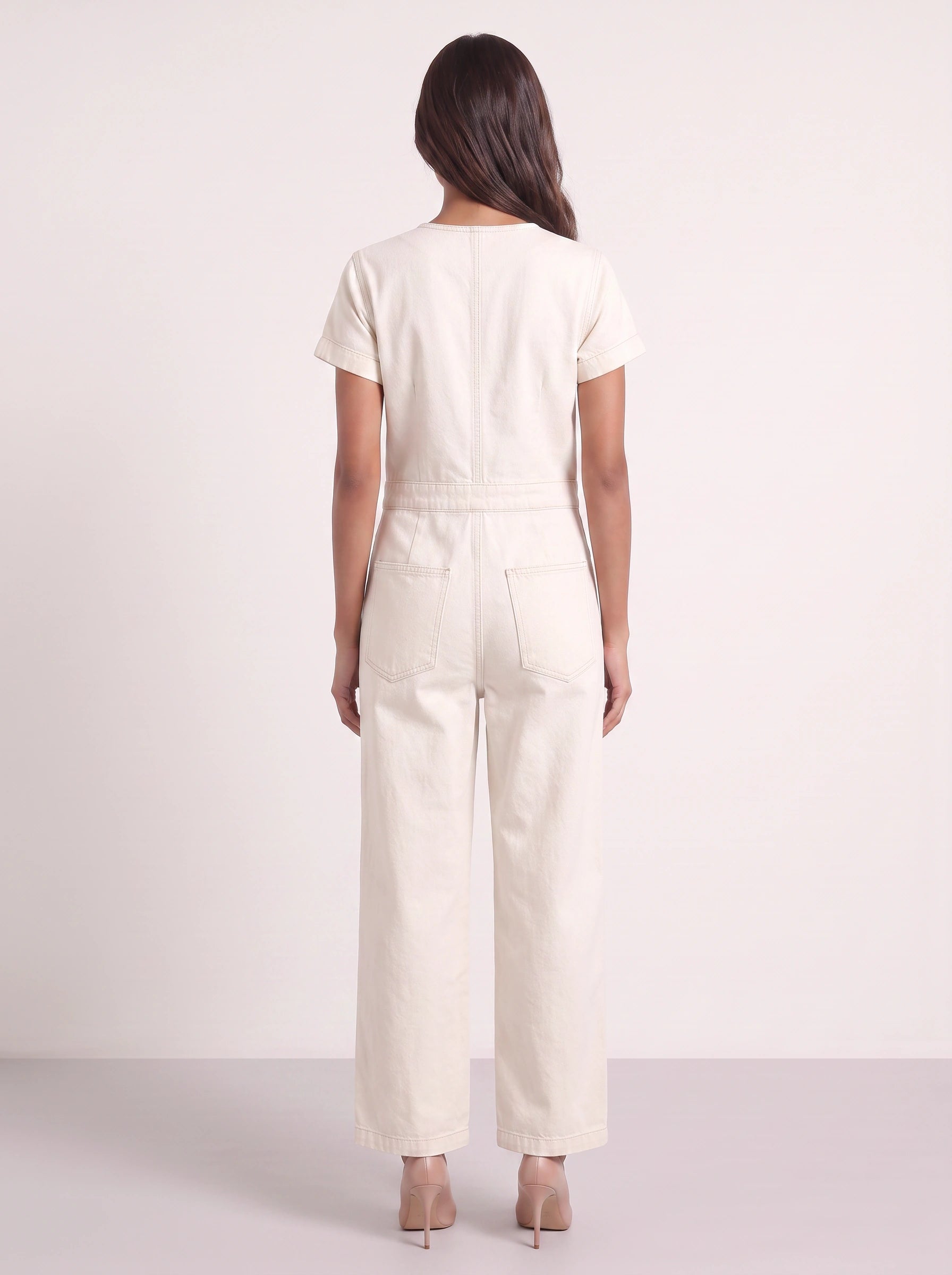 Lintaro Button-Front Wide-Leg Jumpsuit – Linen Blend Relaxed Fit V-Neck Pocket Jumpsuit Women Summer Casual