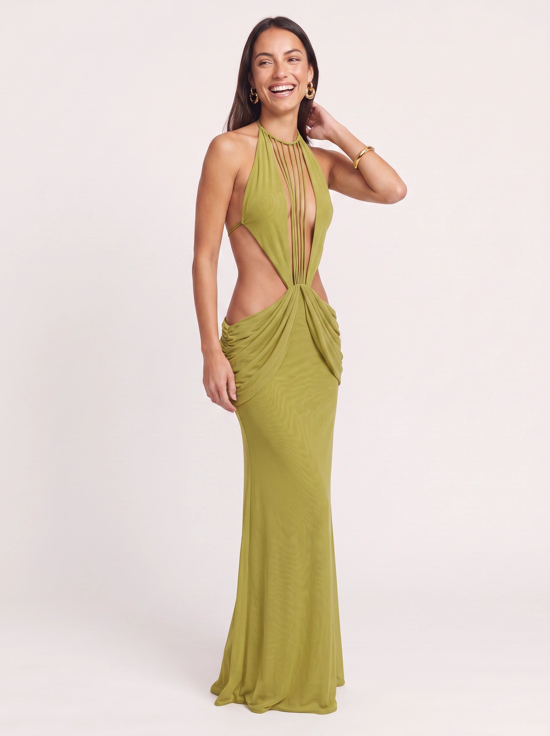 Wren Halter Cutout Maxi Dress – Summer Cocktail Formal Women Evening Party Bodycon Maxi Dress