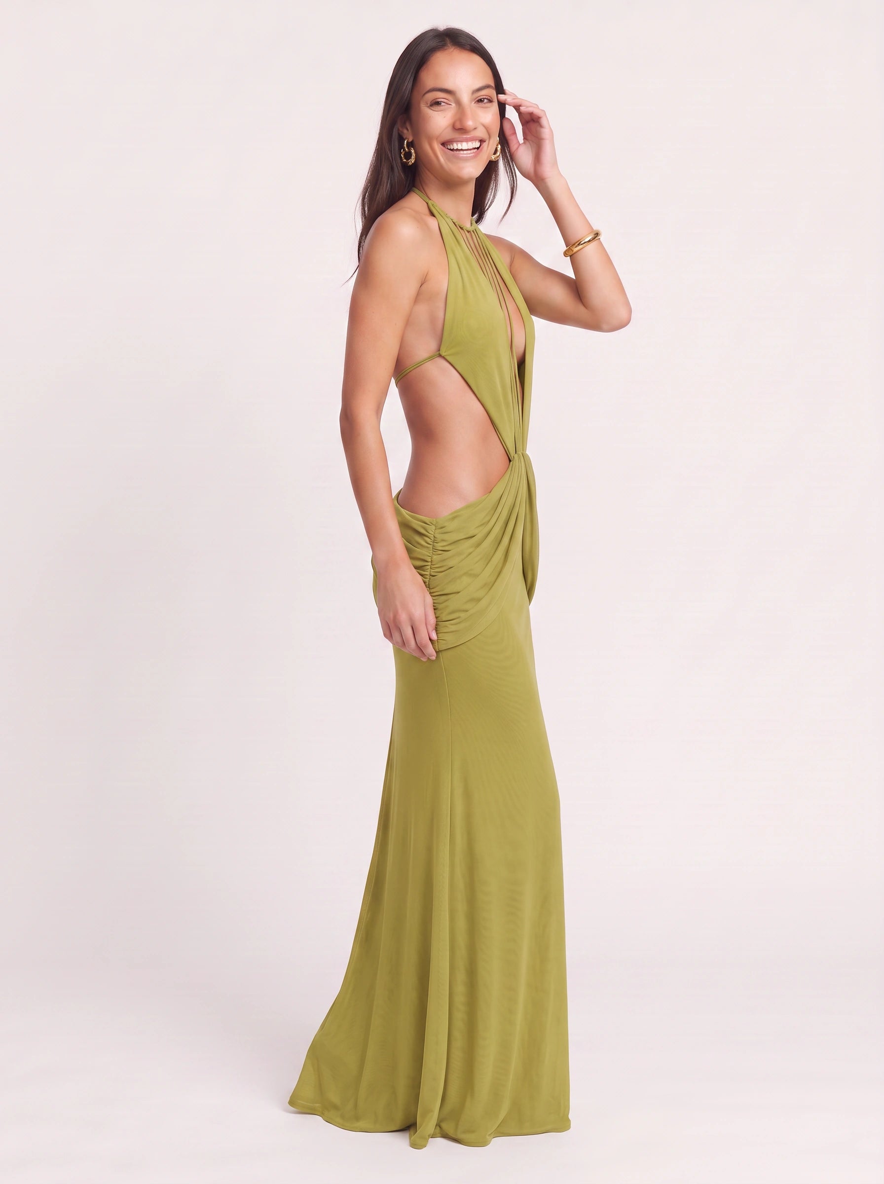 Wren Halter Cutout Maxi Dress – Summer Cocktail Formal Women Evening Party Bodycon Maxi Dress