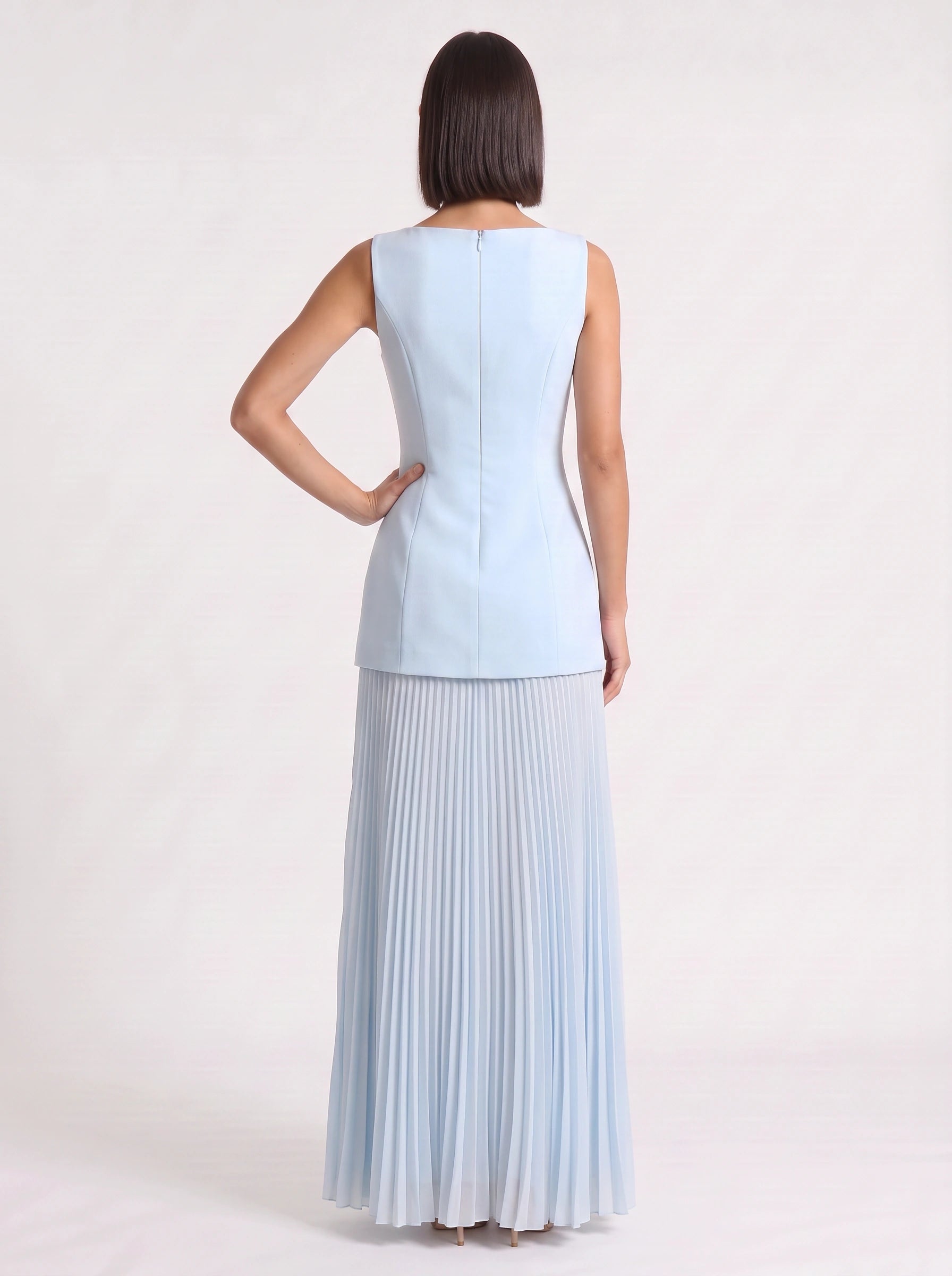 Pletura Sleeveless Pleated Maxi Dress – Formal Wedding Guest Elegant Evening Women Long Maxi Dress