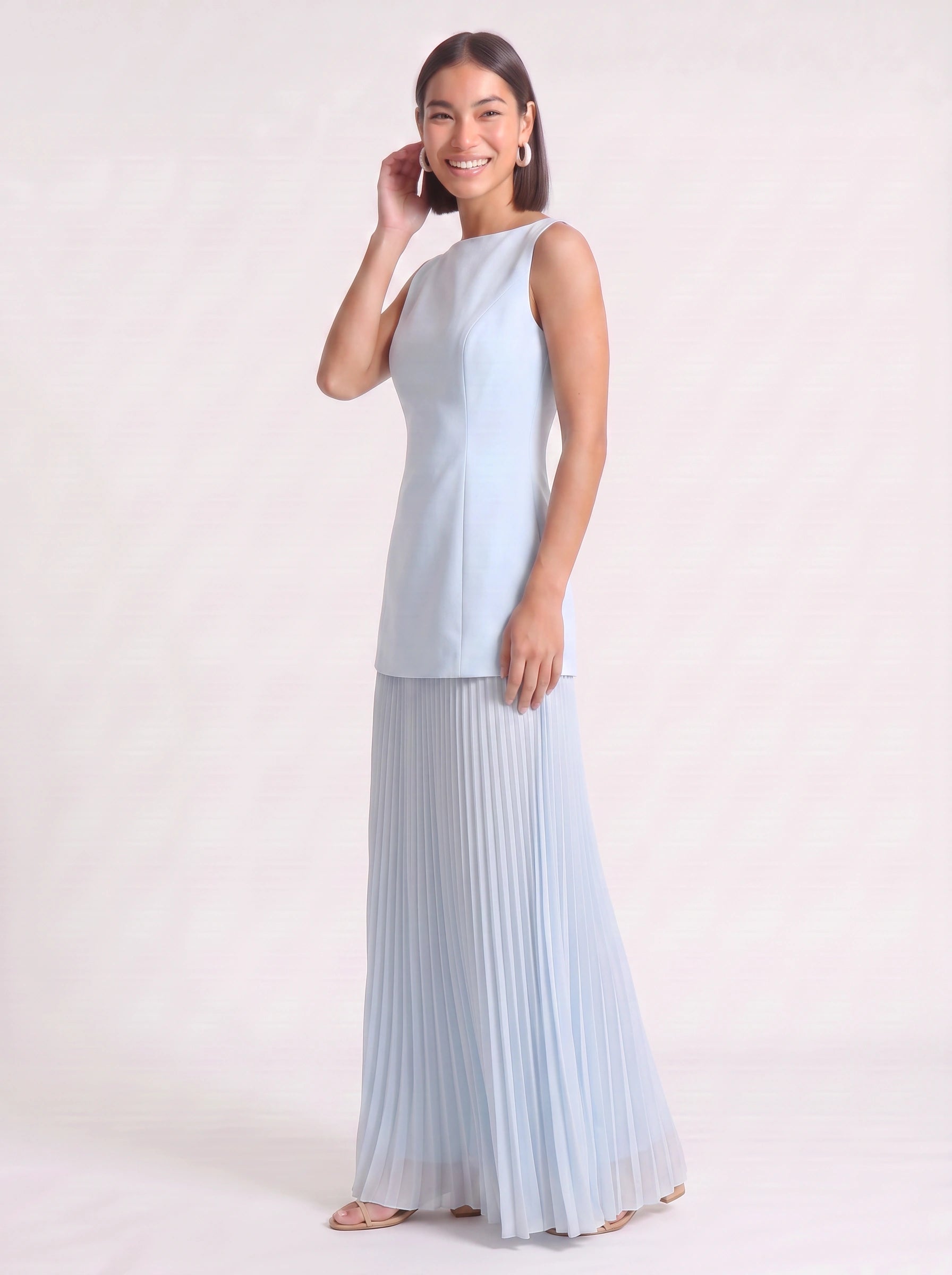 Pletura Sleeveless Pleated Maxi Dress – Formal Wedding Guest Elegant Evening Women Long Maxi Dress