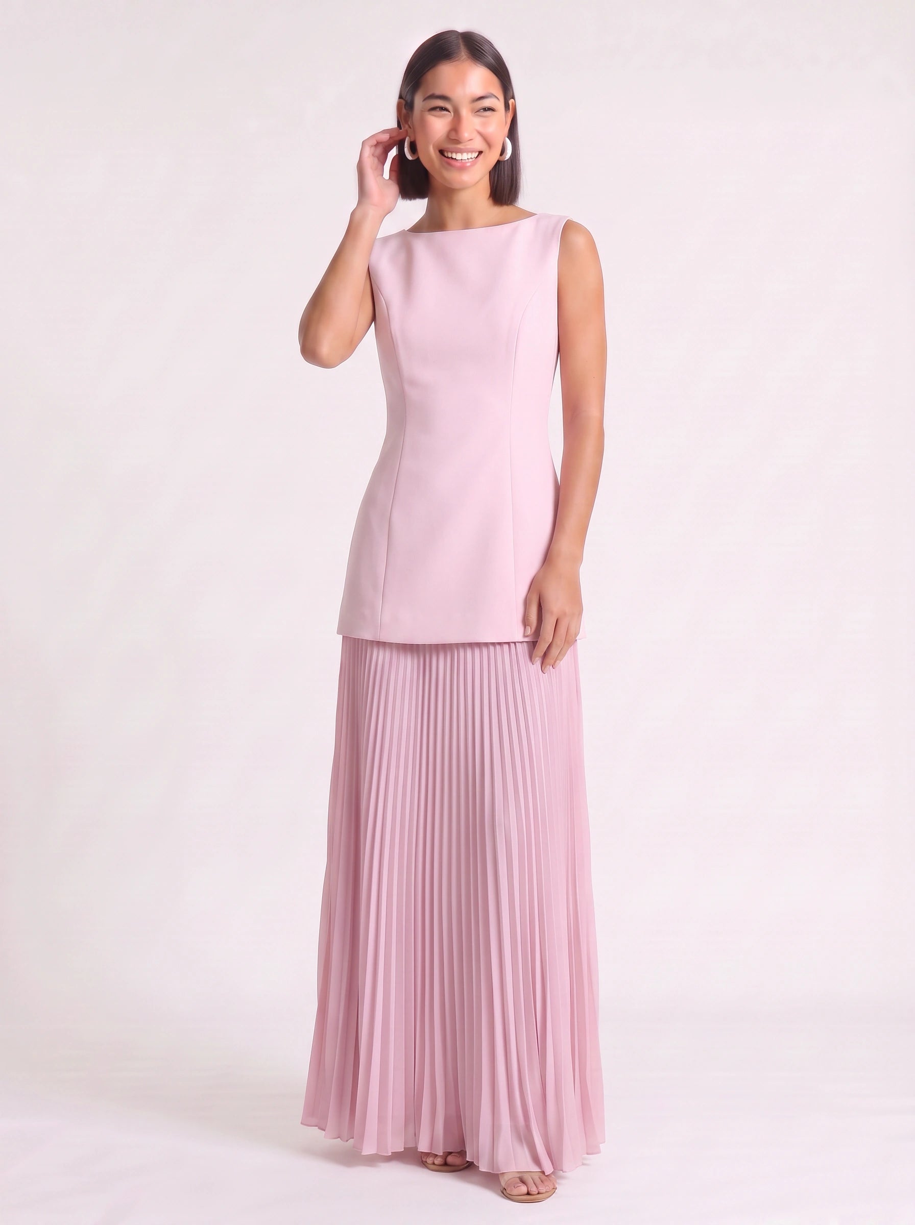 Pletura Sleeveless Pleated Maxi Dress – Formal Wedding Guest Elegant Evening Women Long Maxi Dress