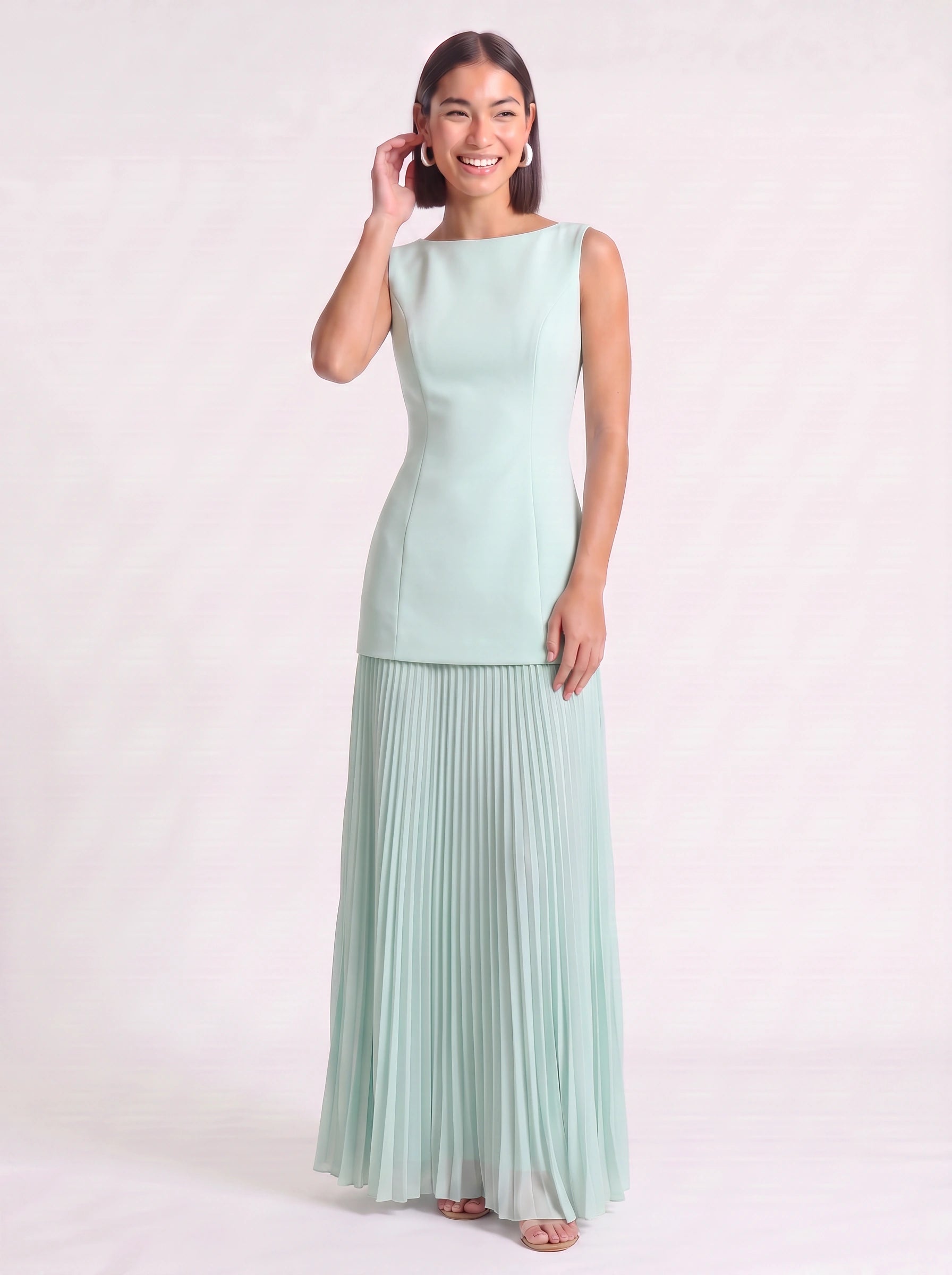 Pletura Sleeveless Pleated Maxi Dress – Formal Wedding Guest Elegant Evening Women Long Maxi Dress