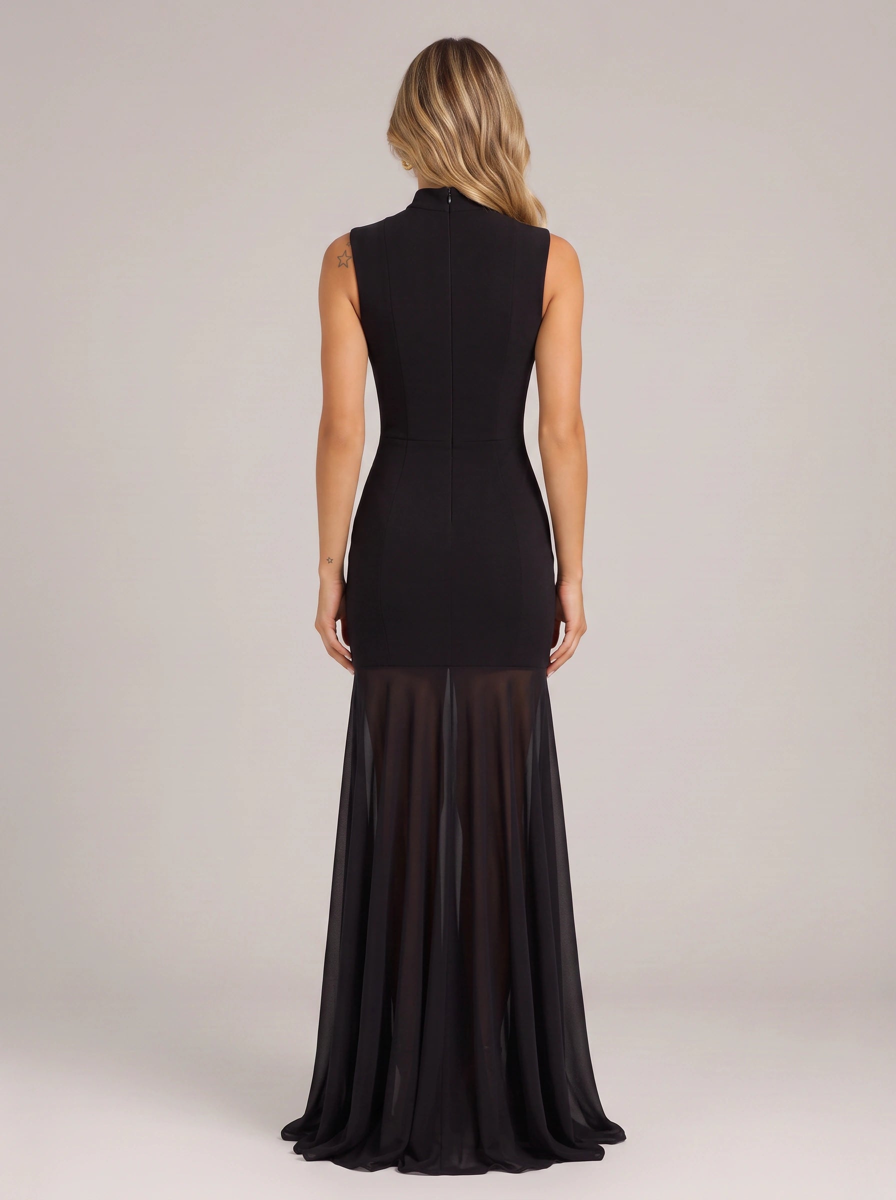 Keyra High Neck Keyhole Maxi Dress – Women Formal Wedding Guest Cocktail Black Evening Maxi Dress